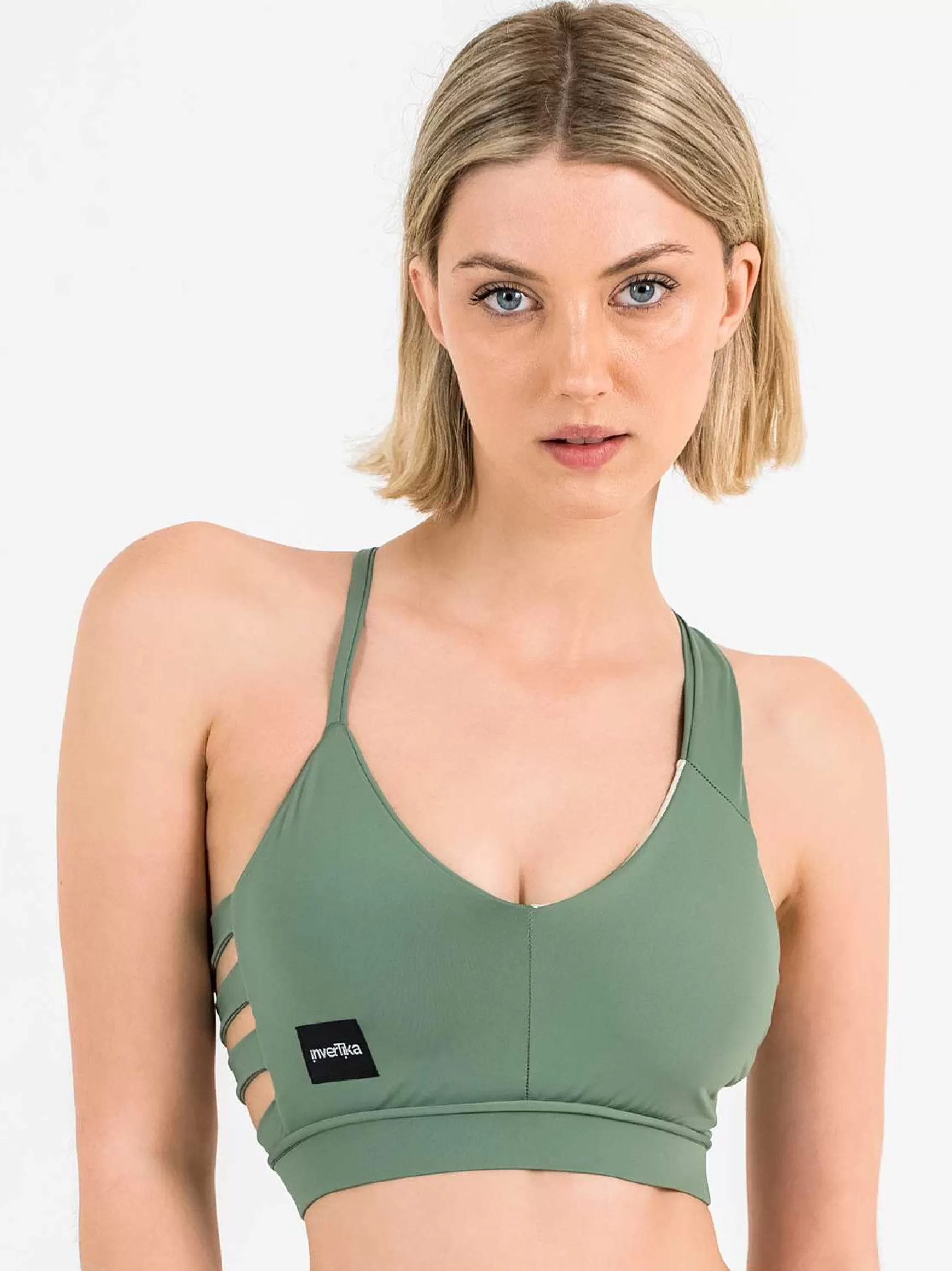 Nika Top Donna Nika Eroika Pole Dance In Lycra Verde E Oro*Invertika Best Sale