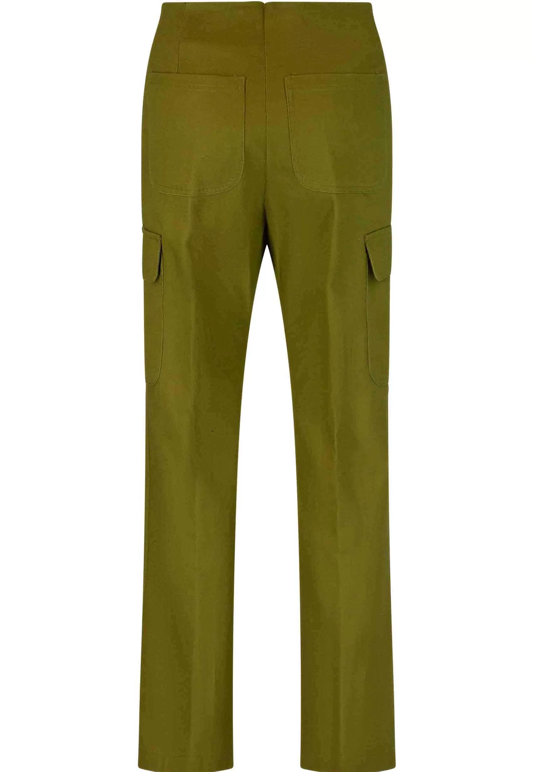 Pantaloni Cargo Donna In Cotone Verde Con Tasche Laterali*Pink Memories Shop