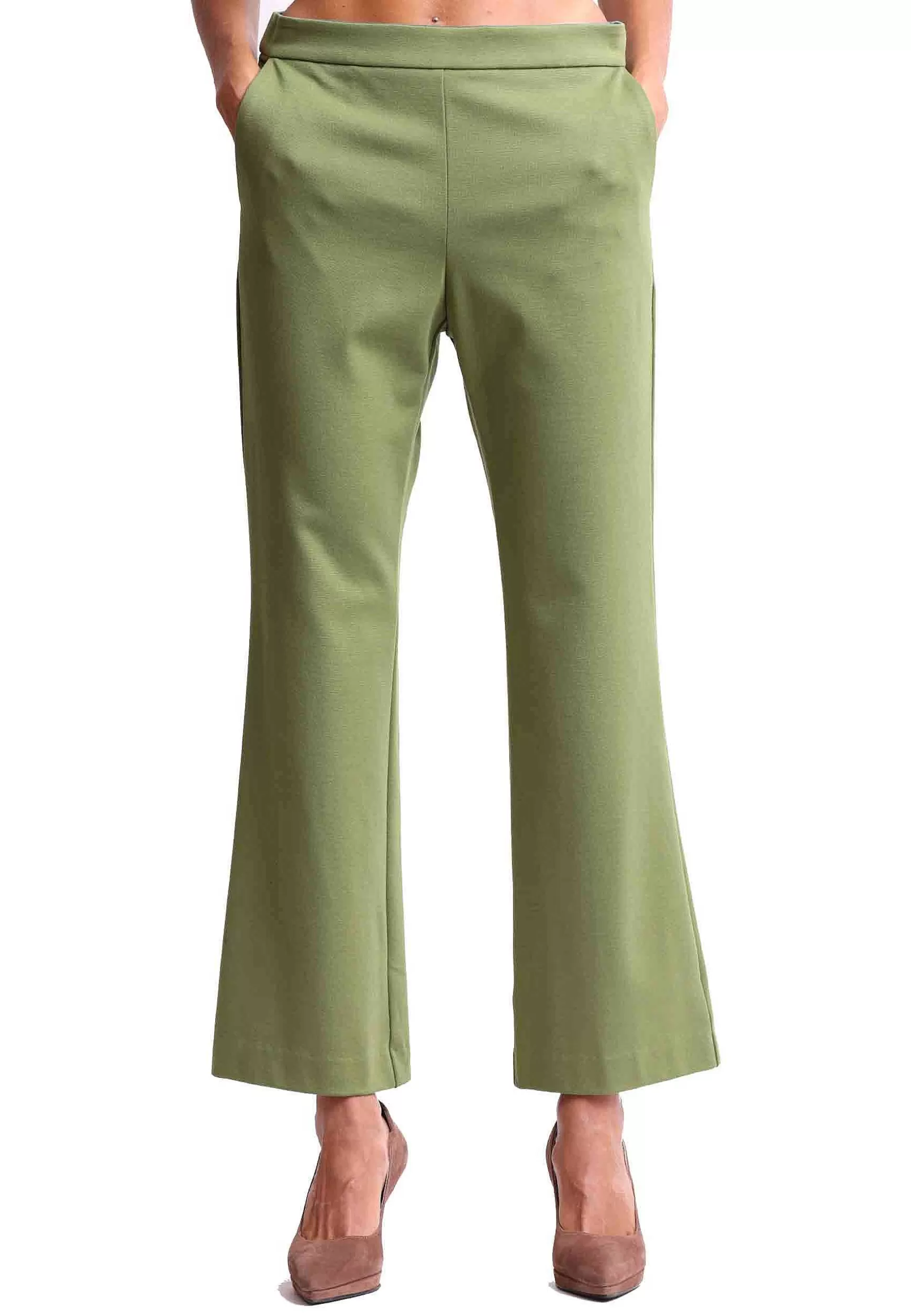 Pantaloni Donna Comfy Jersey In Jersey Verde*Maliparmi Shop