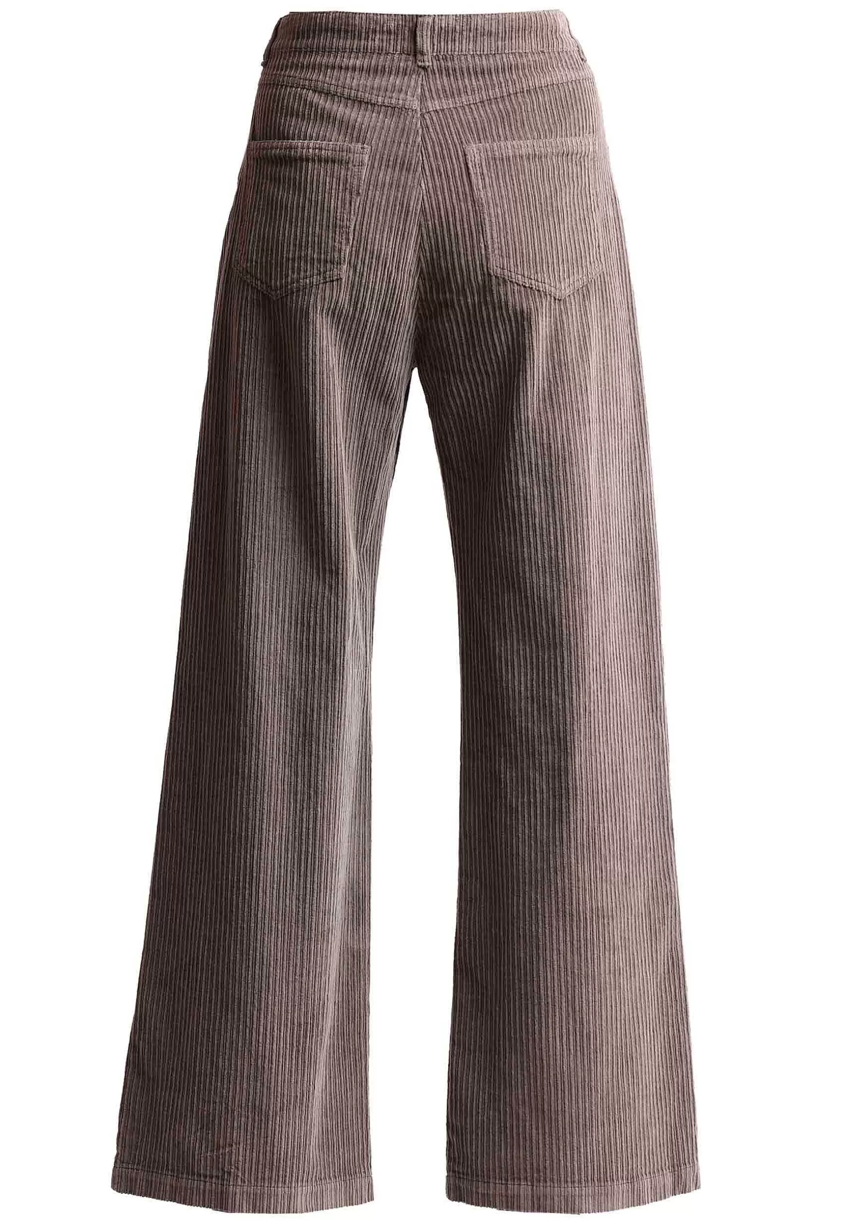 Pantaloni Donna Corduroy In Velluto Grigio Con Gamba Ampia*Maliparmi Store