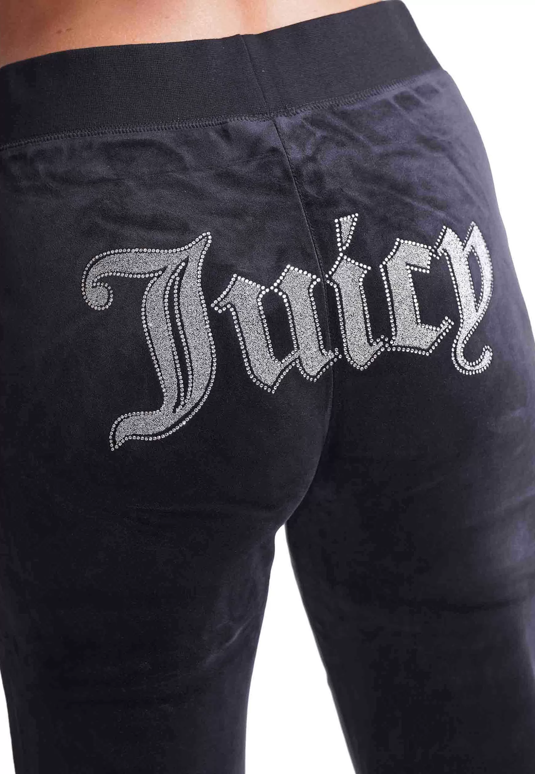 Pantaloni Donna Diamond In Velluto Nero Con Strass*Juicy Couture Discount