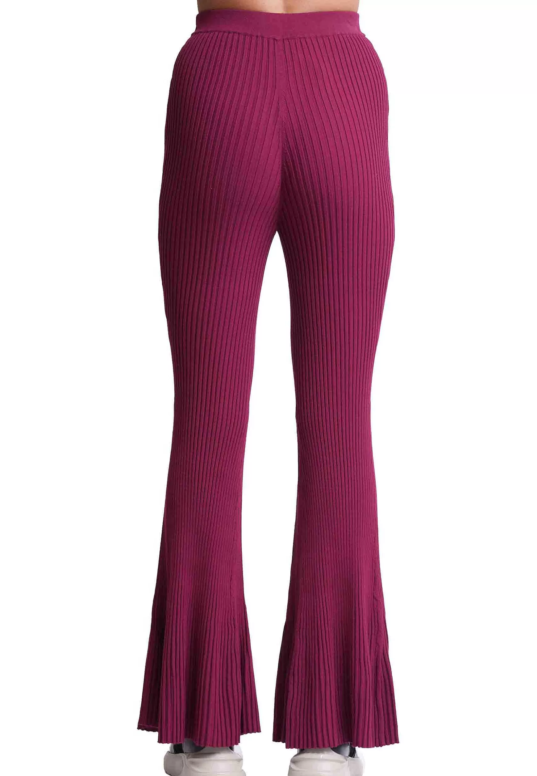 Pantaloni Donna Elastic Yarn In Viscosa Elasticizzata A Costine Bordeaux*Maliparmi Best Sale