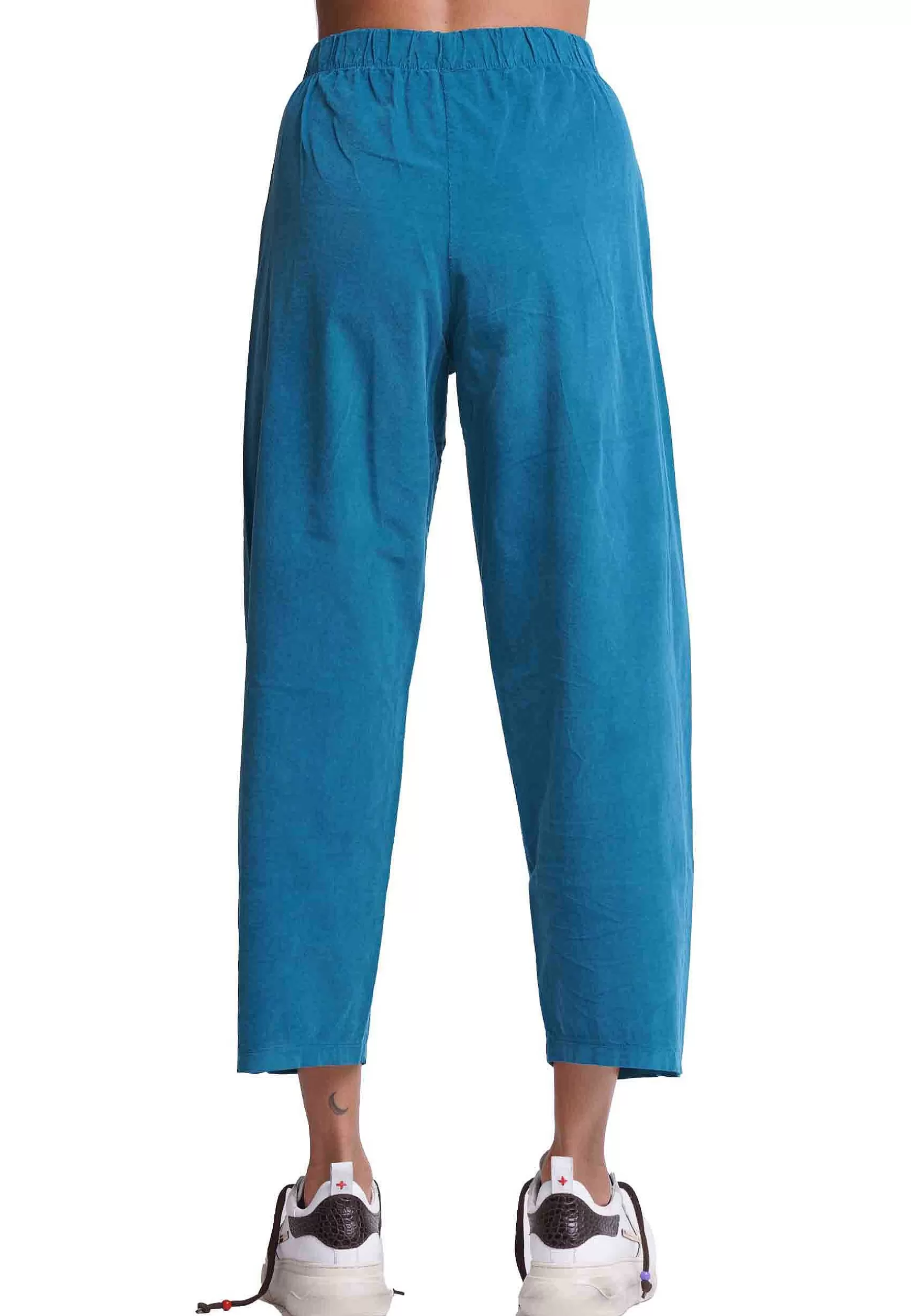 Pantaloni Donna In Cotone Blu*TreBarraBi Outlet