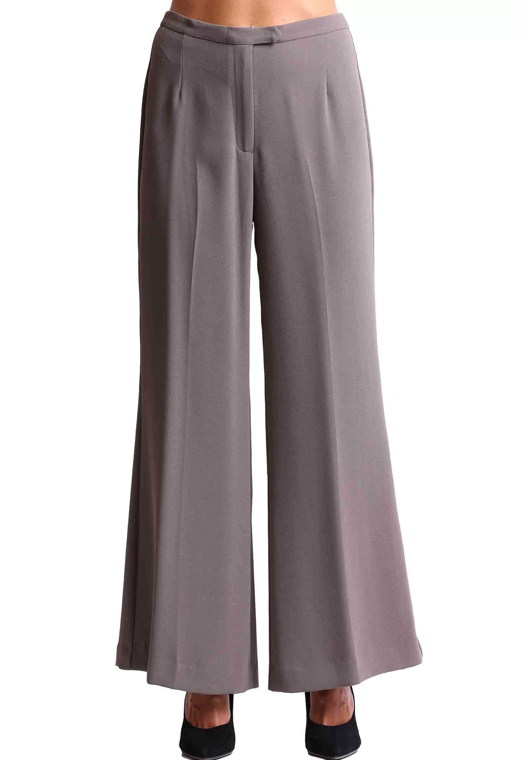 Pantaloni Donna In Sable Crepe Di Colore Grigio*Maliparmi Hot