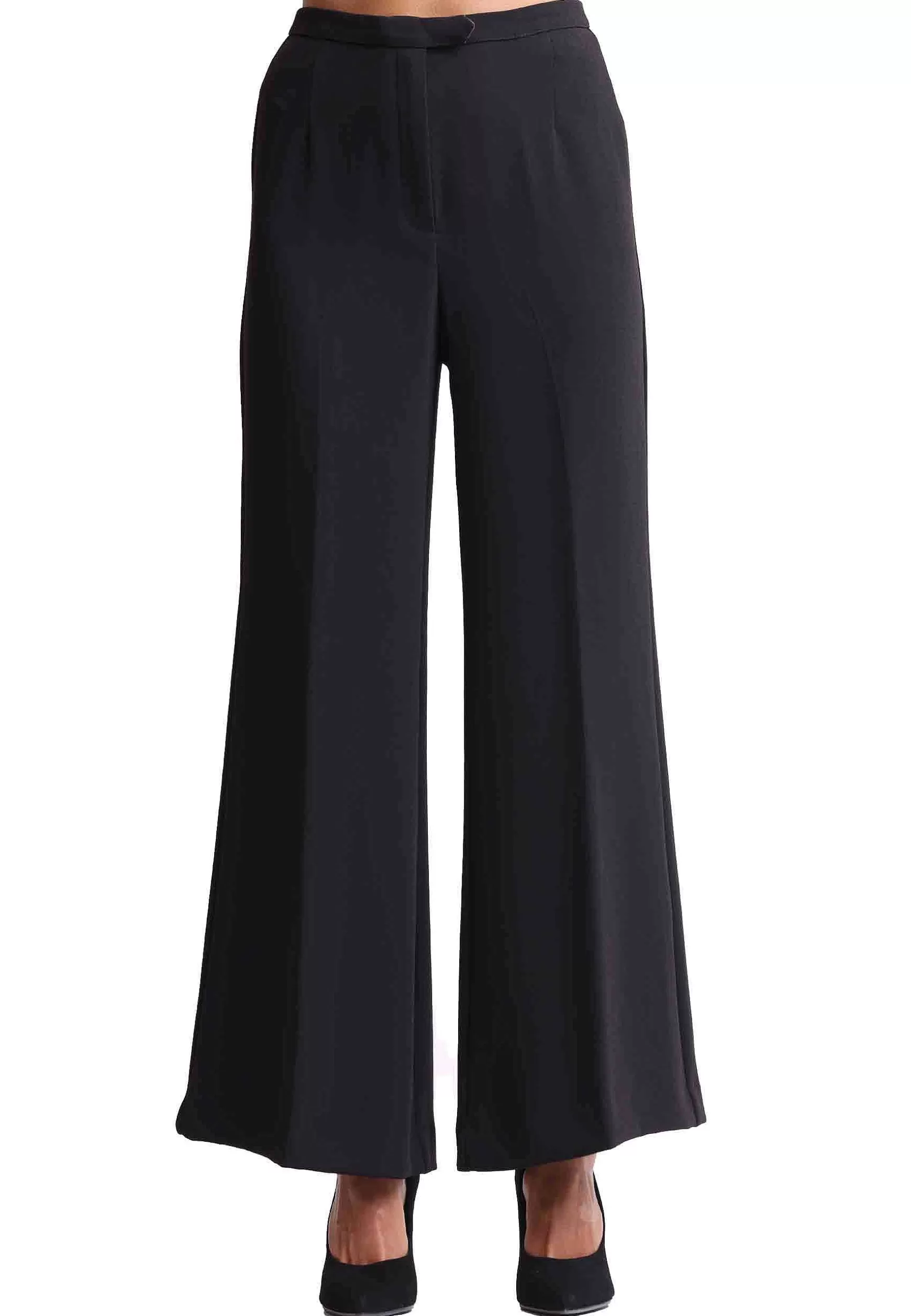 Pantaloni Donna In Sable Crepe Di Colore Nero*Maliparmi Clearance