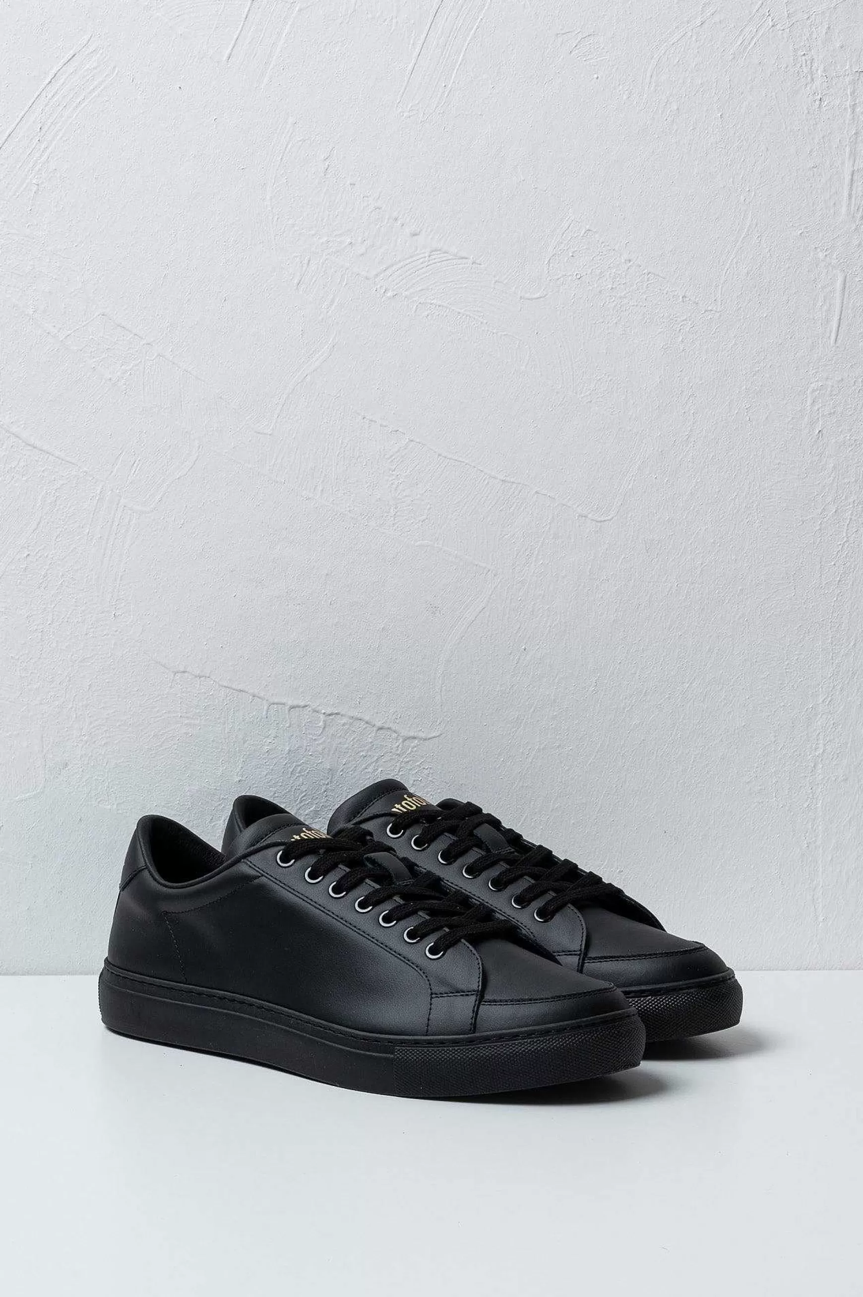 'Oro Sneakers In Pelle Top Spin Black Men's Promo*Pantofola d Shop