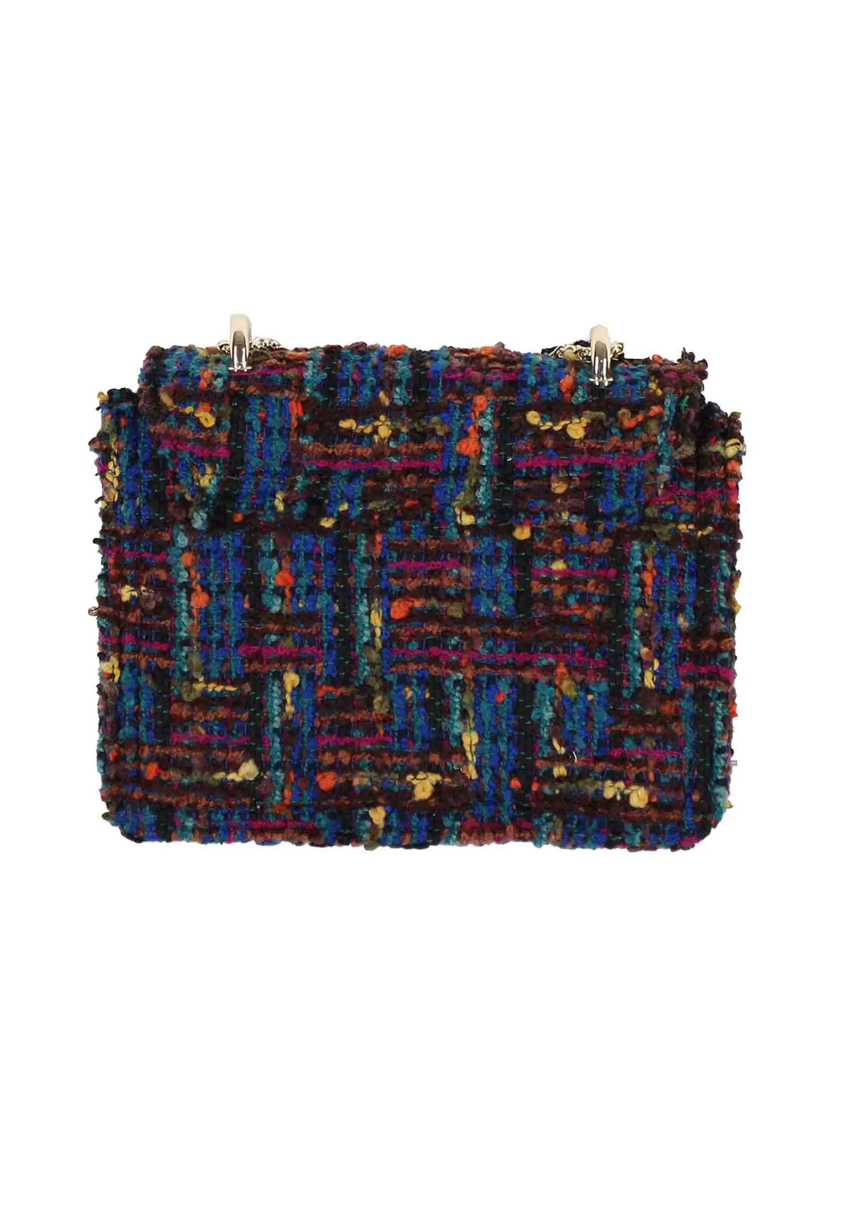 Pochette Donna In Lana Blu A Fantasia Con Tracolla In Catena*Kassiopea Sale
