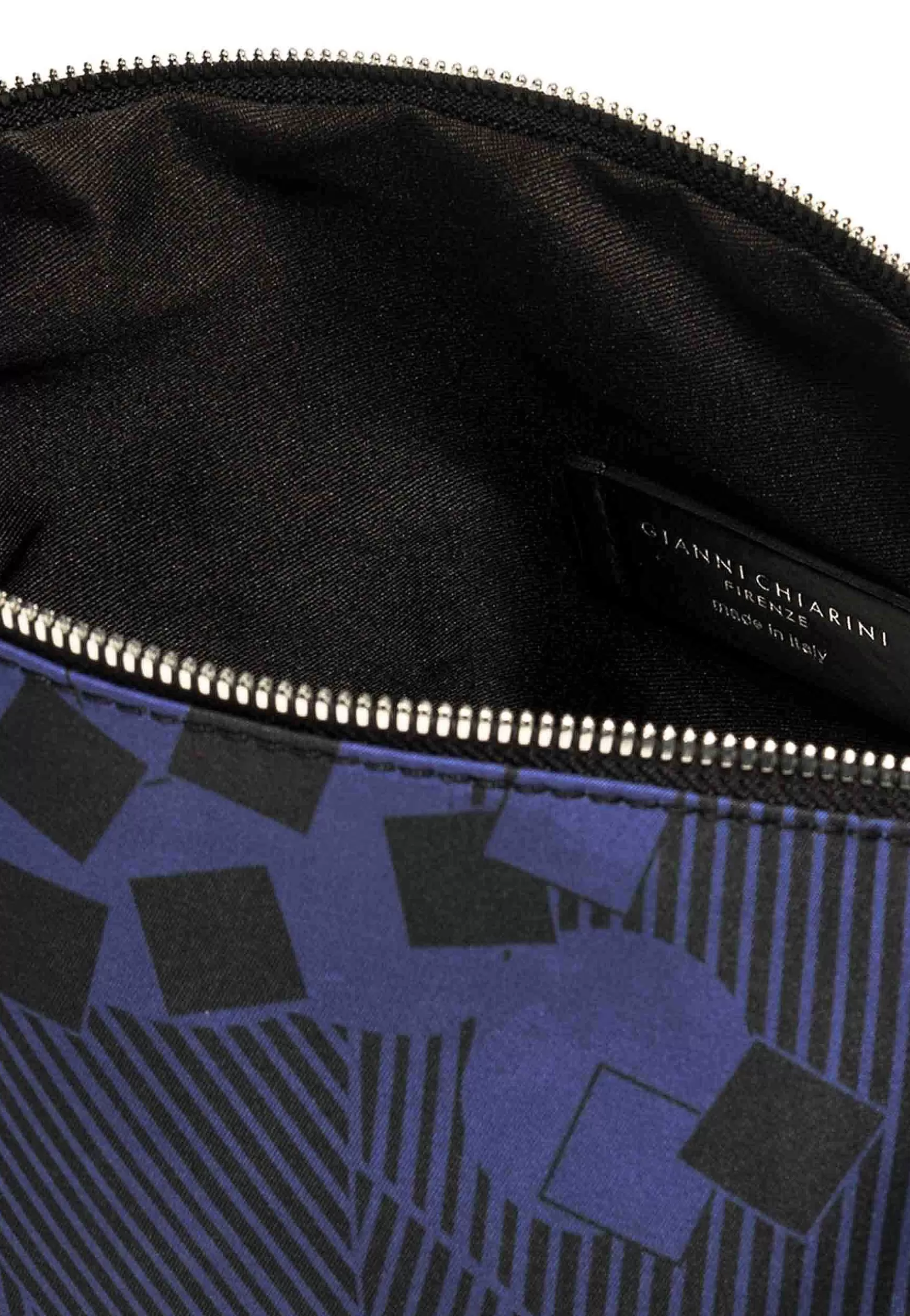 Pochette Donna In Tessuto Fantasia Blu Con Manico E Tracolla In Pelle*Gianni Chiarini Outlet