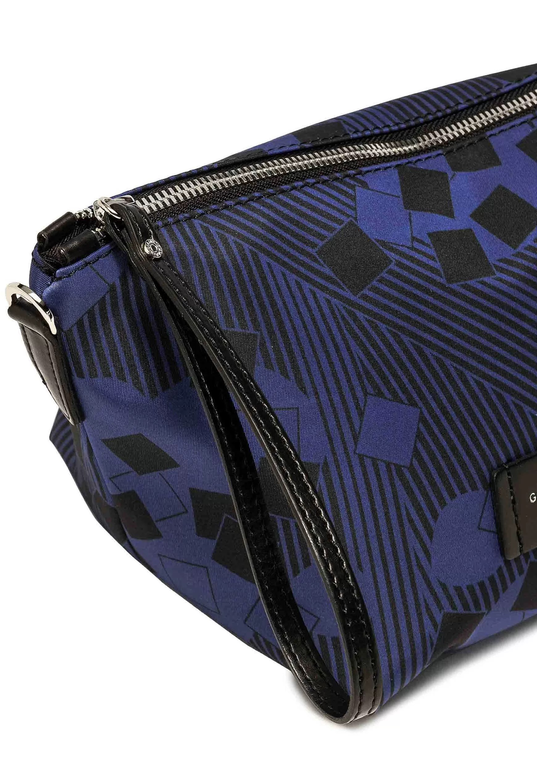 Pochette Donna In Tessuto Fantasia Blu Con Manico E Tracolla In Pelle*Gianni Chiarini Outlet