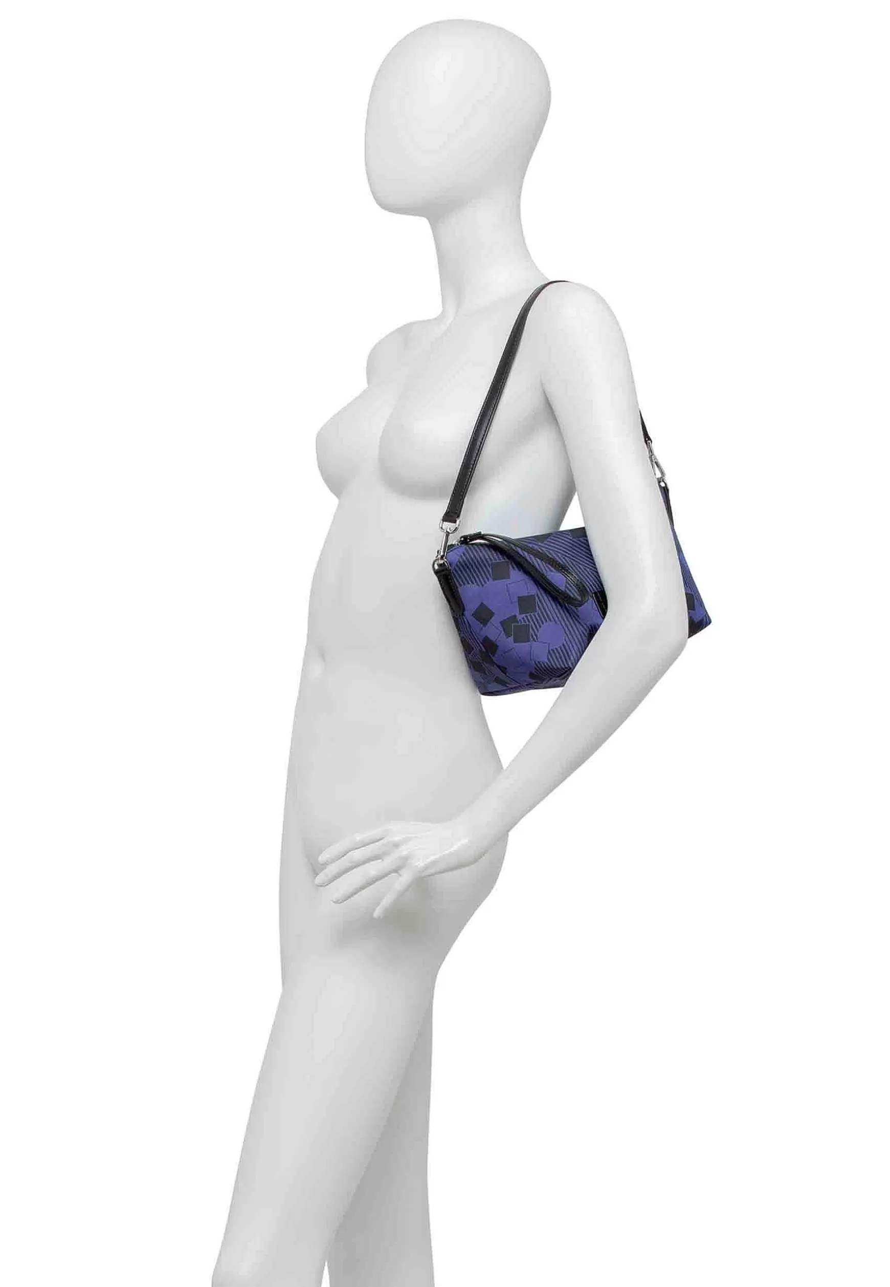 Pochette Donna In Tessuto Fantasia Blu Con Manico E Tracolla In Pelle*Gianni Chiarini Outlet