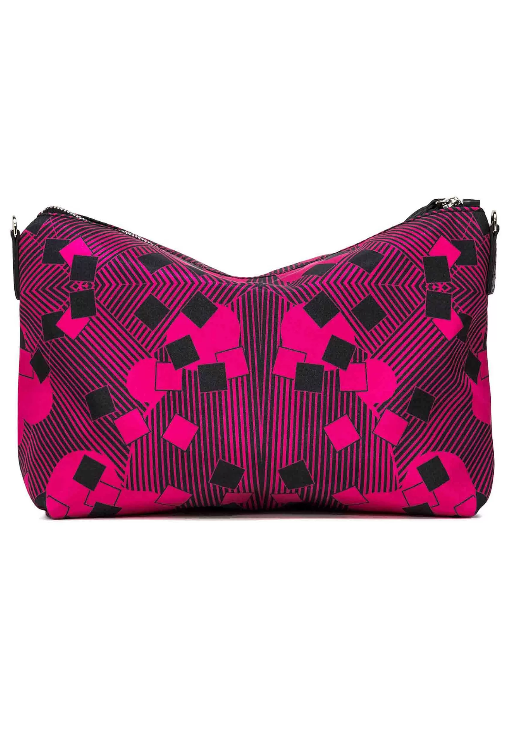 Pochette Grande Donna In Tessuto Fuxia A Fantasia Con Manico E Tracolla In Pelle*Gianni Chiarini Clearance