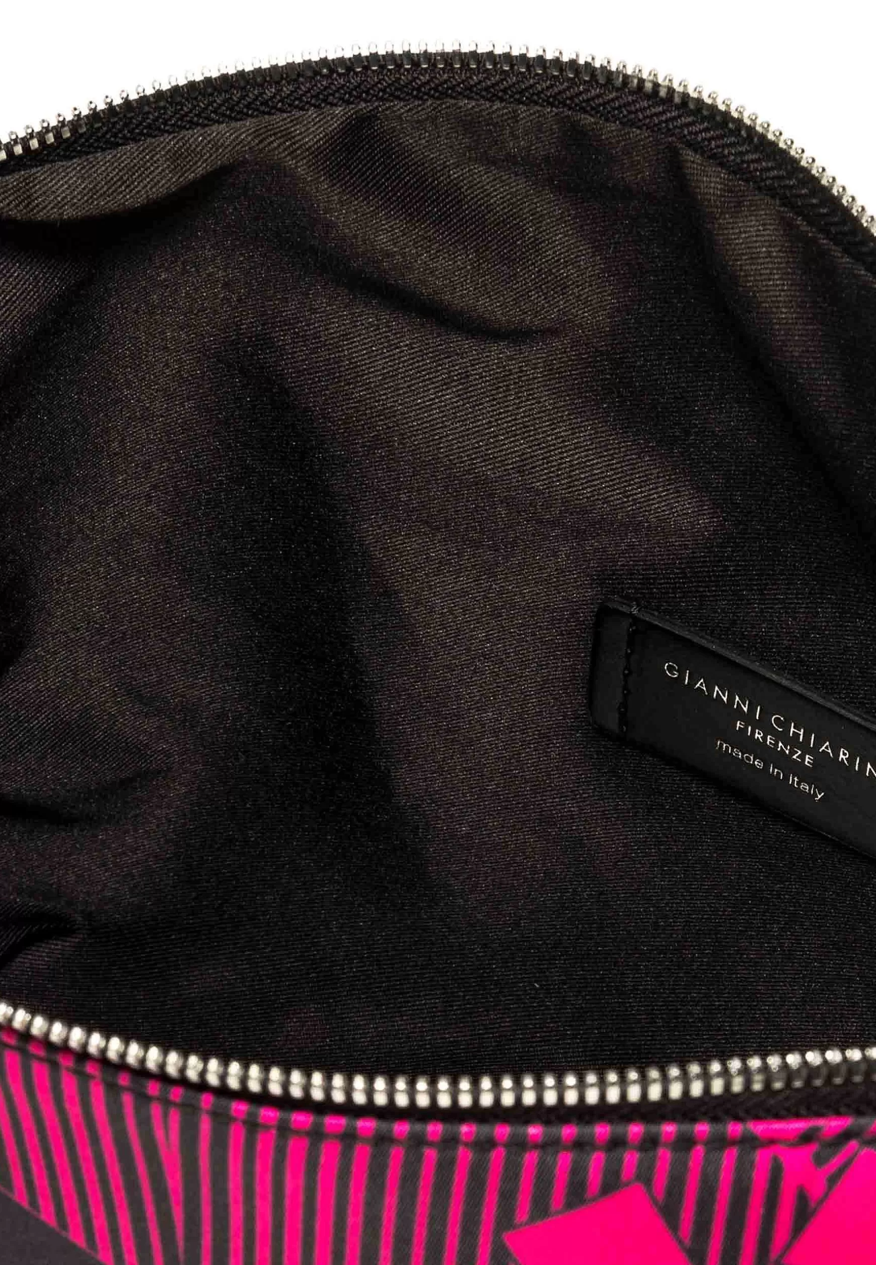 Pochette Grande Donna In Tessuto Fuxia A Fantasia Con Manico E Tracolla In Pelle*Gianni Chiarini Clearance