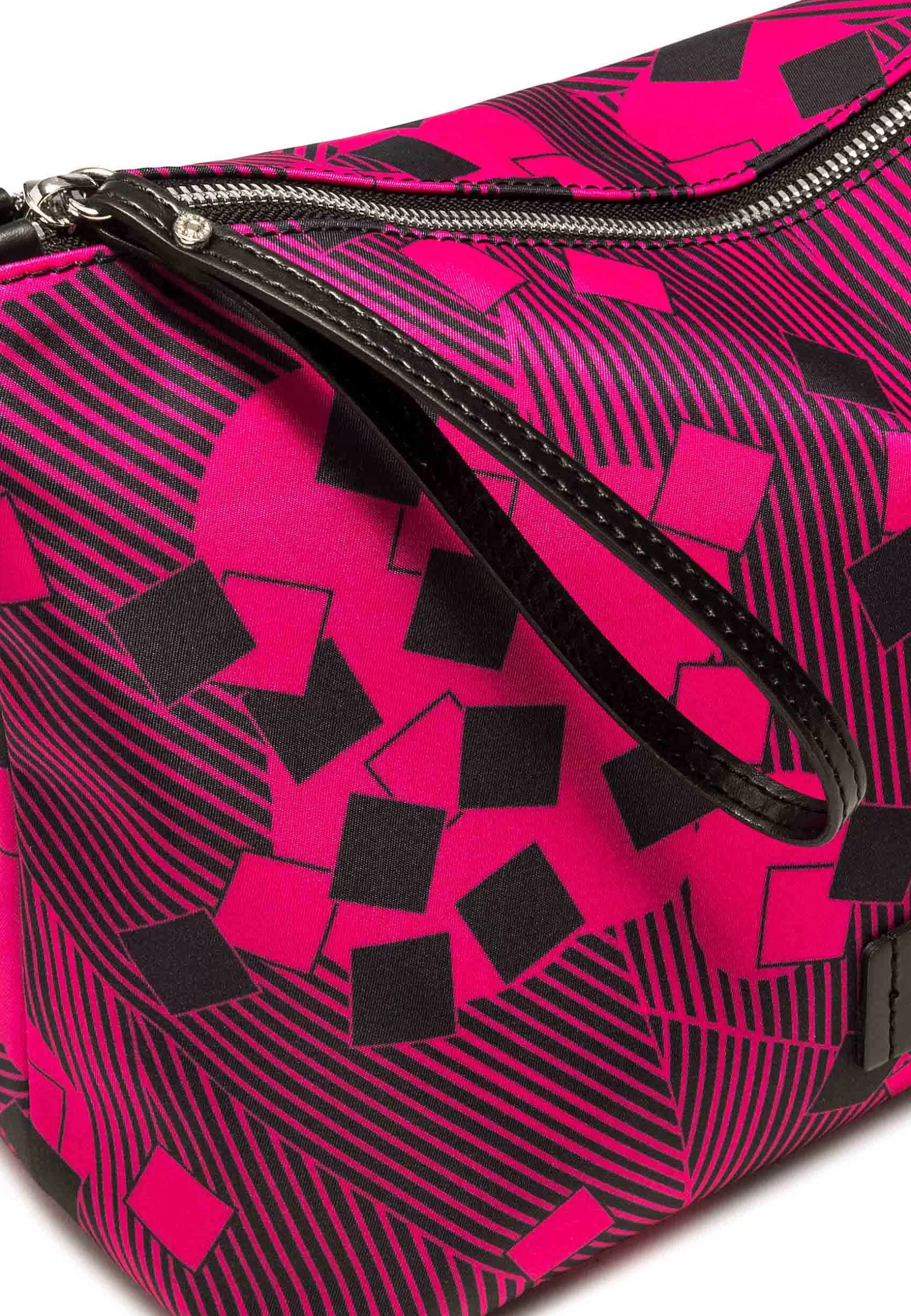 Pochette Grande Donna In Tessuto Fuxia A Fantasia Con Manico E Tracolla In Pelle*Gianni Chiarini Clearance