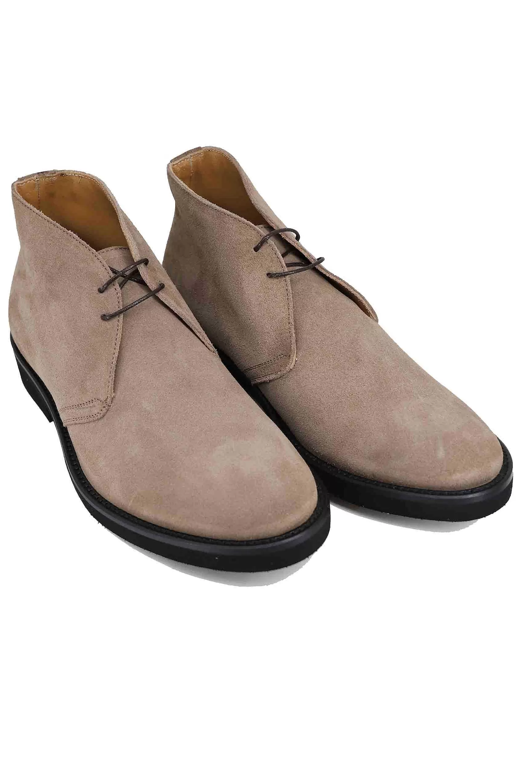 Polacchine Uomo In Camoscio Beige Con Suola In Gomma Ultra Leggera** Online