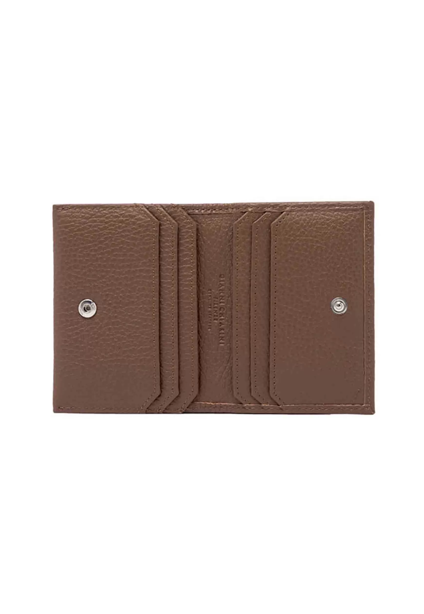 Portacarte Donna In Pelle Martellata Castoro Con Bottoncino Di Chiusura*Gianni Chiarini Best
