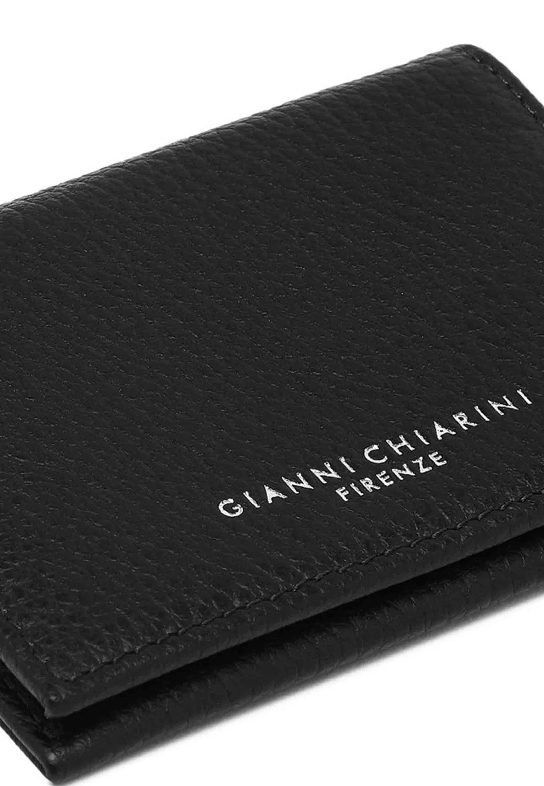 Portacarte Donna In Pelle Martellata Nera Con Bottoncino Di Chiusura*Gianni Chiarini Sale