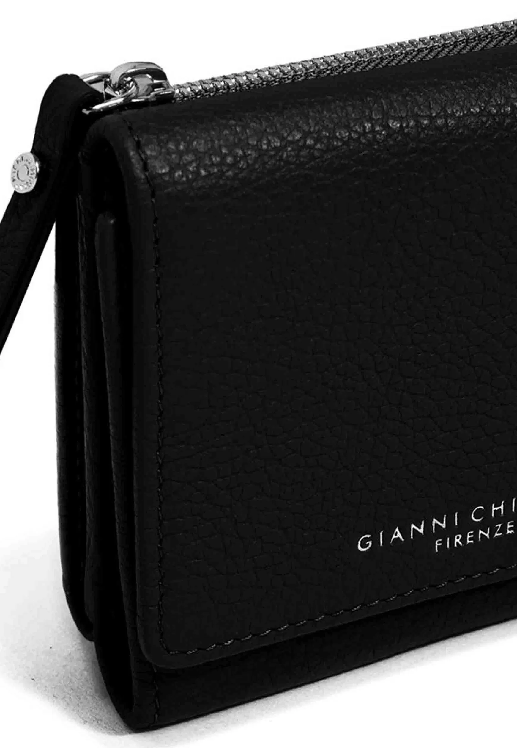 Portafogli Compatto Donna In Pelle Nero Con Portamonete*Gianni Chiarini Cheap