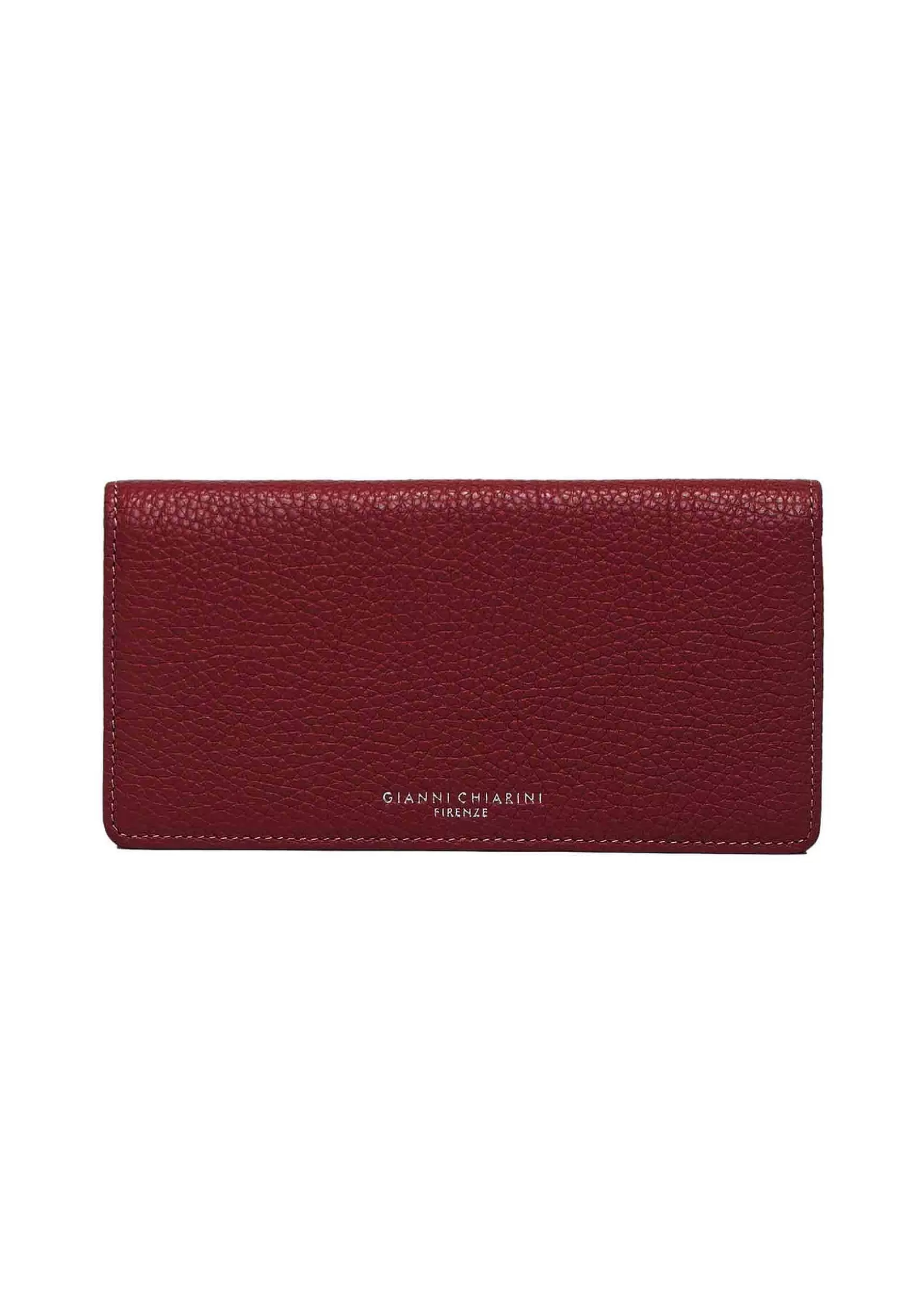 Portafogli Donna In Pelle Bordeaux Martellata Con Bottoncino Di Chiusura*Gianni Chiarini Fashion