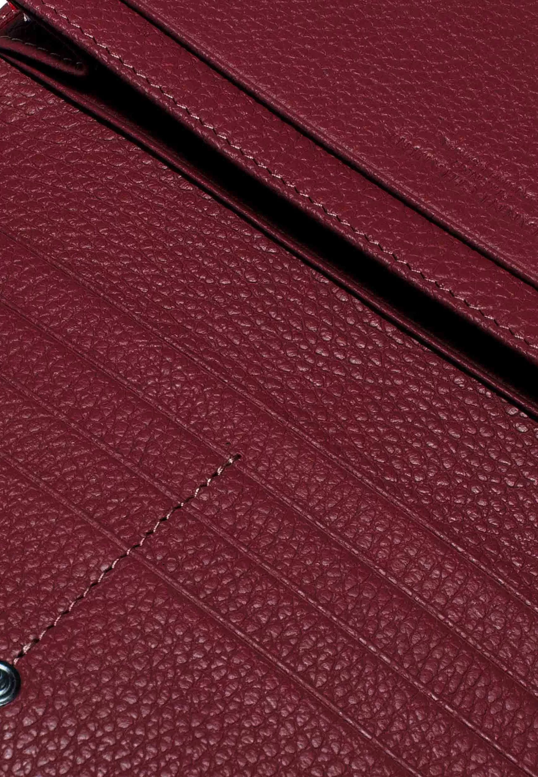 Portafogli Donna In Pelle Bordeaux Martellata Con Bottoncino Di Chiusura*Gianni Chiarini Fashion