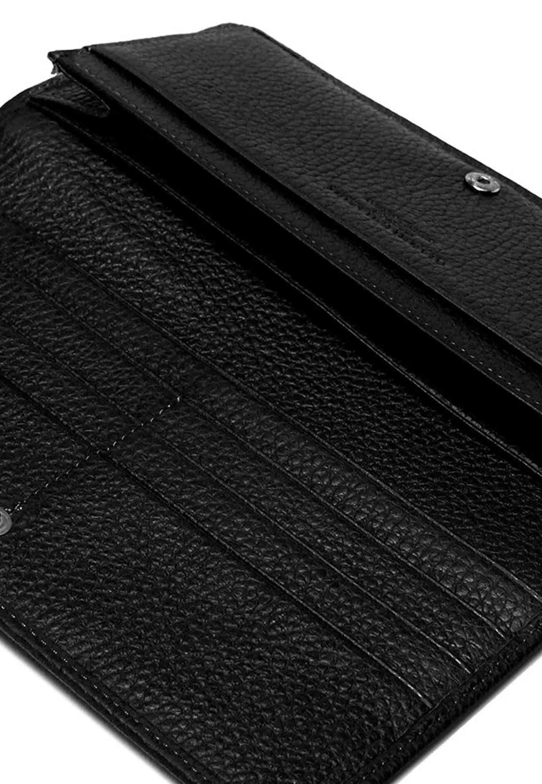 Portafogli Donna In Pelle Nera Martellata Con Bottoncino Di Chiusura*Gianni Chiarini Fashion