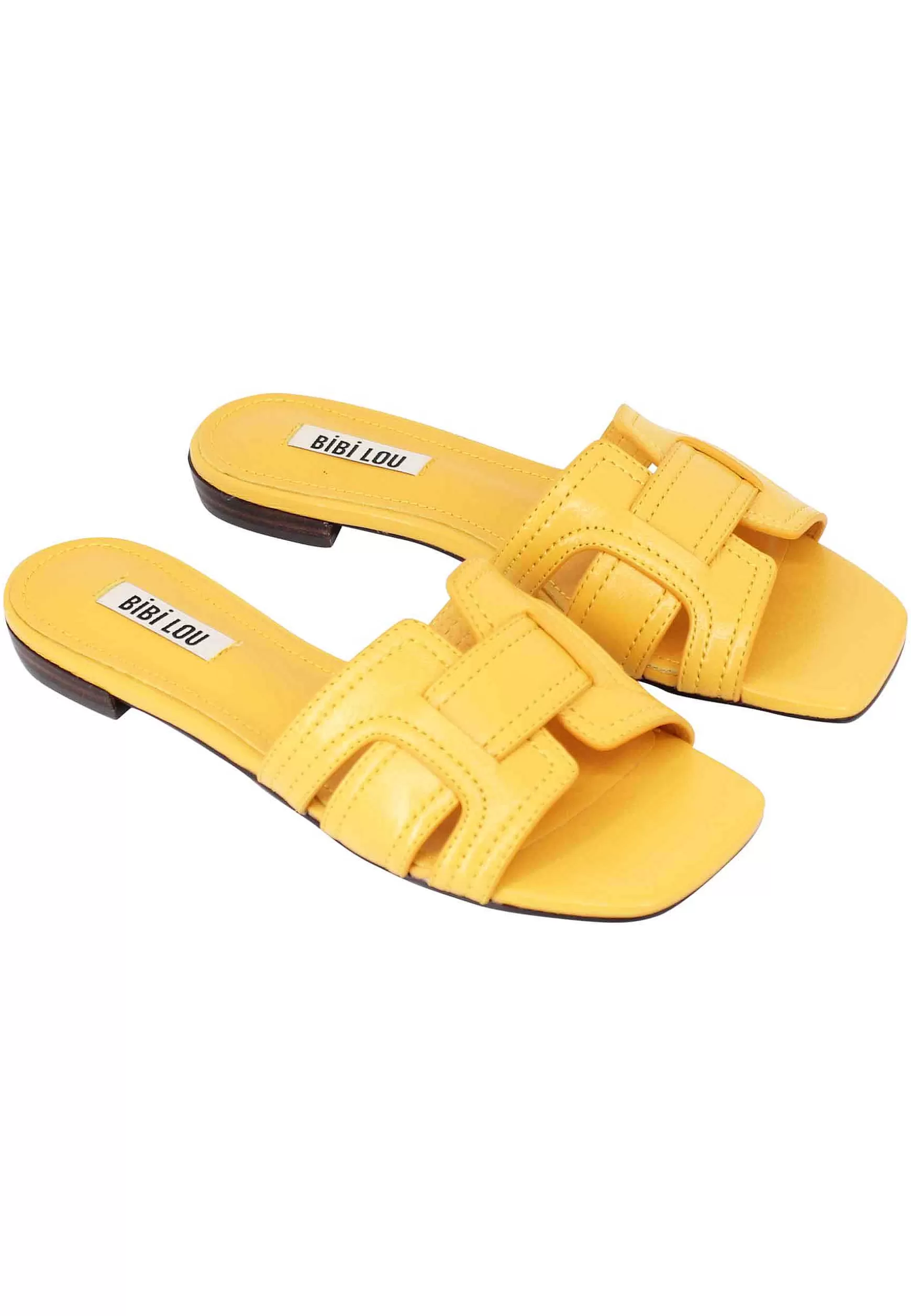 Sandali Bassi Cremes Donna In Pelle Senape E Punta Quadra*Bibi Lou Flash Sale