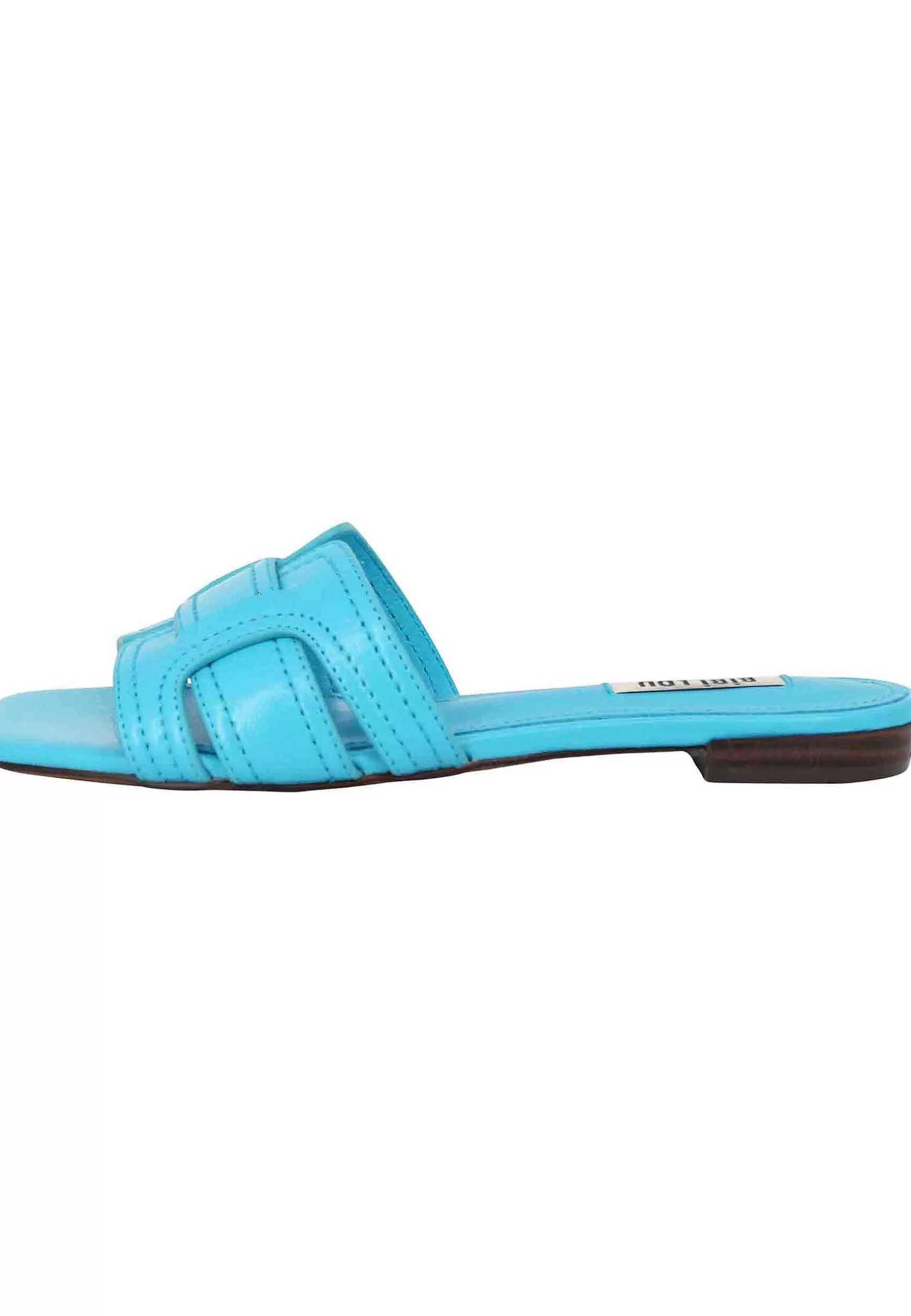 Sandali Bassi Cremes Donna In Pelle Turchese E Punta Quadra*Bibi Lou Best