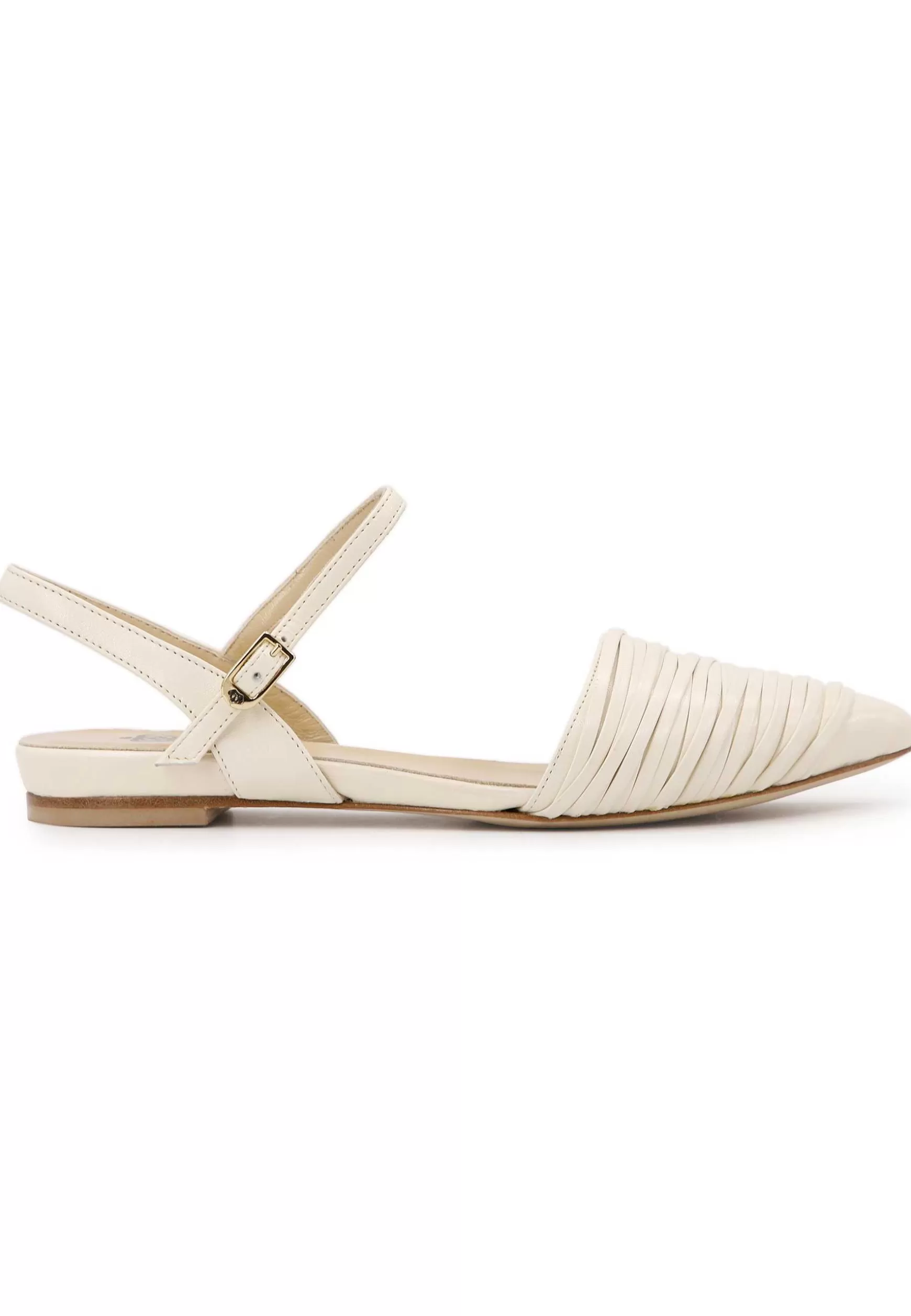 Sandai Bassi Donna In Pee Off White Con Cinturino Aa Cavigia*L Sale