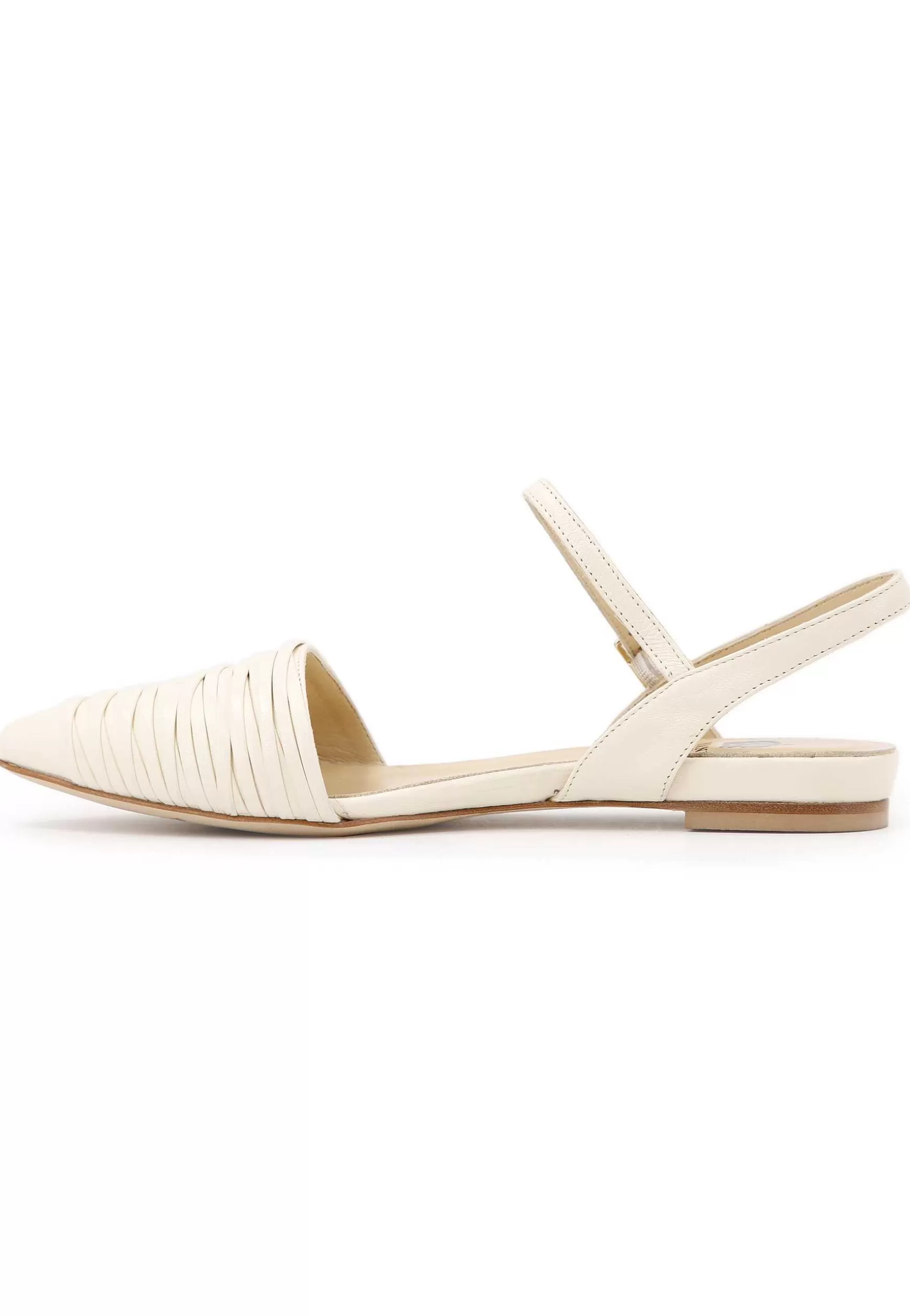 Sandai Bassi Donna In Pee Off White Con Cinturino Aa Cavigia*L Sale