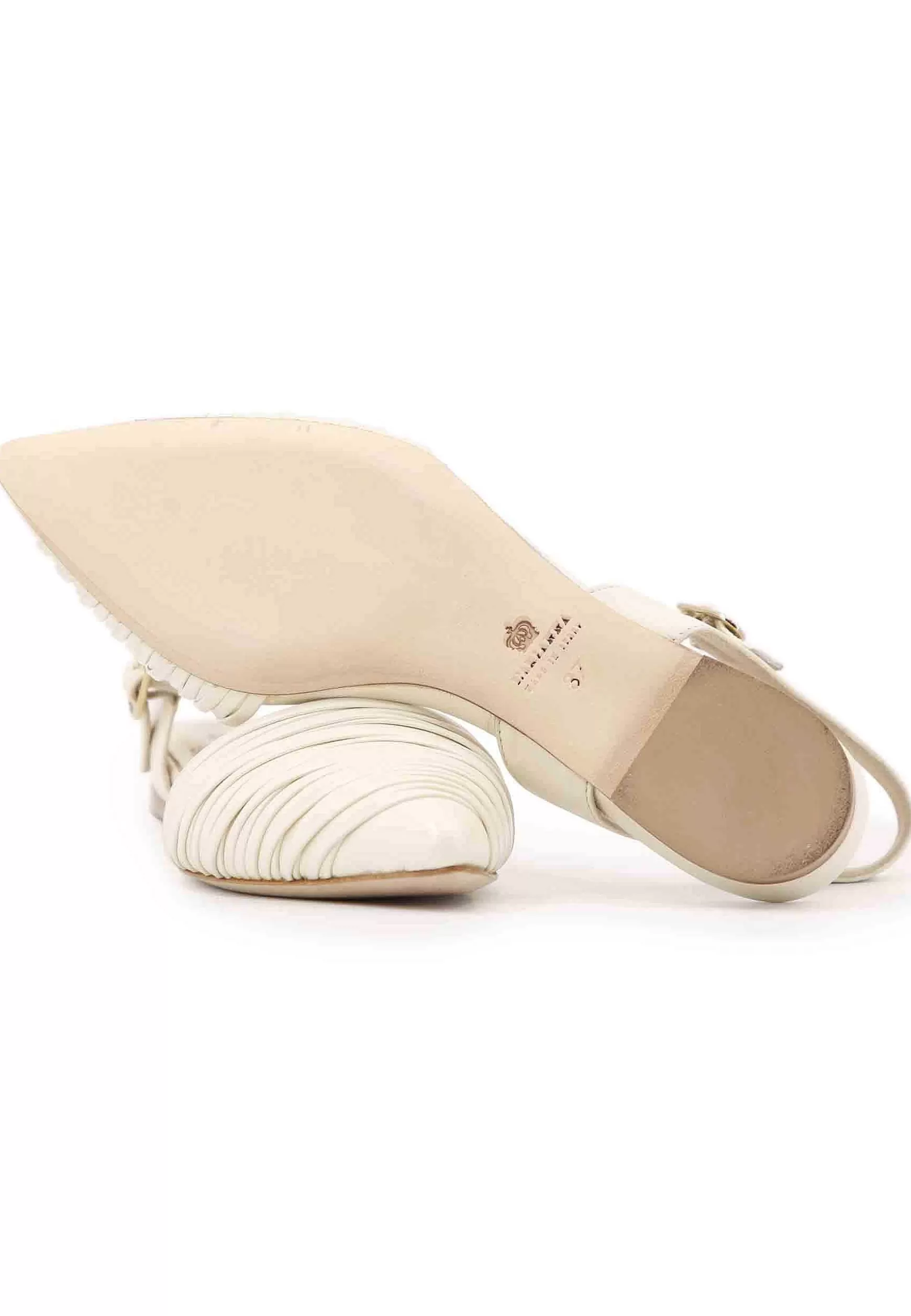 Sandai Bassi Donna In Pee Off White Con Cinturino Aa Cavigia*L Sale