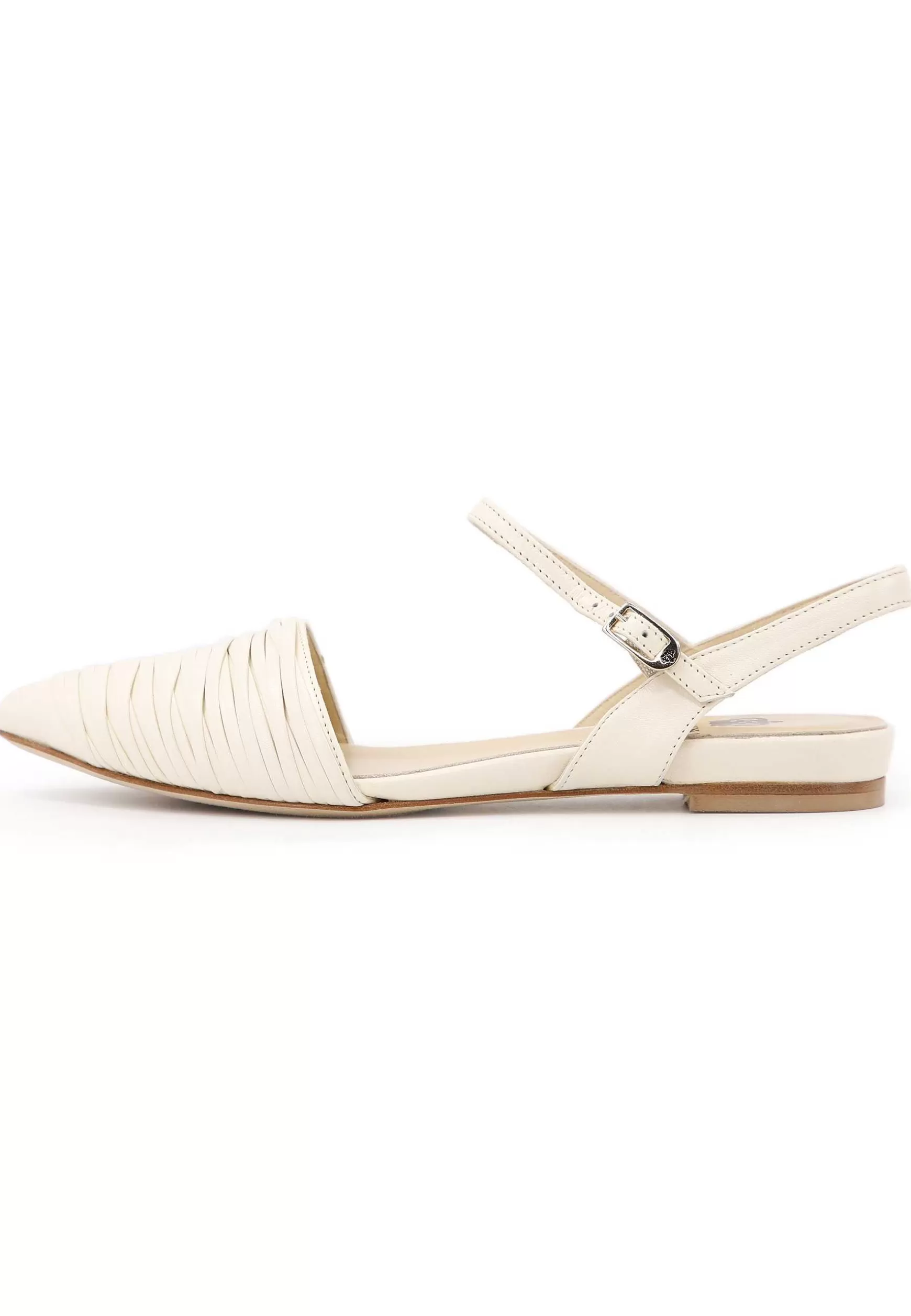Sandai Bassi Donna In Pee Off White Con Cinturino Aa Cavigia*L Sale