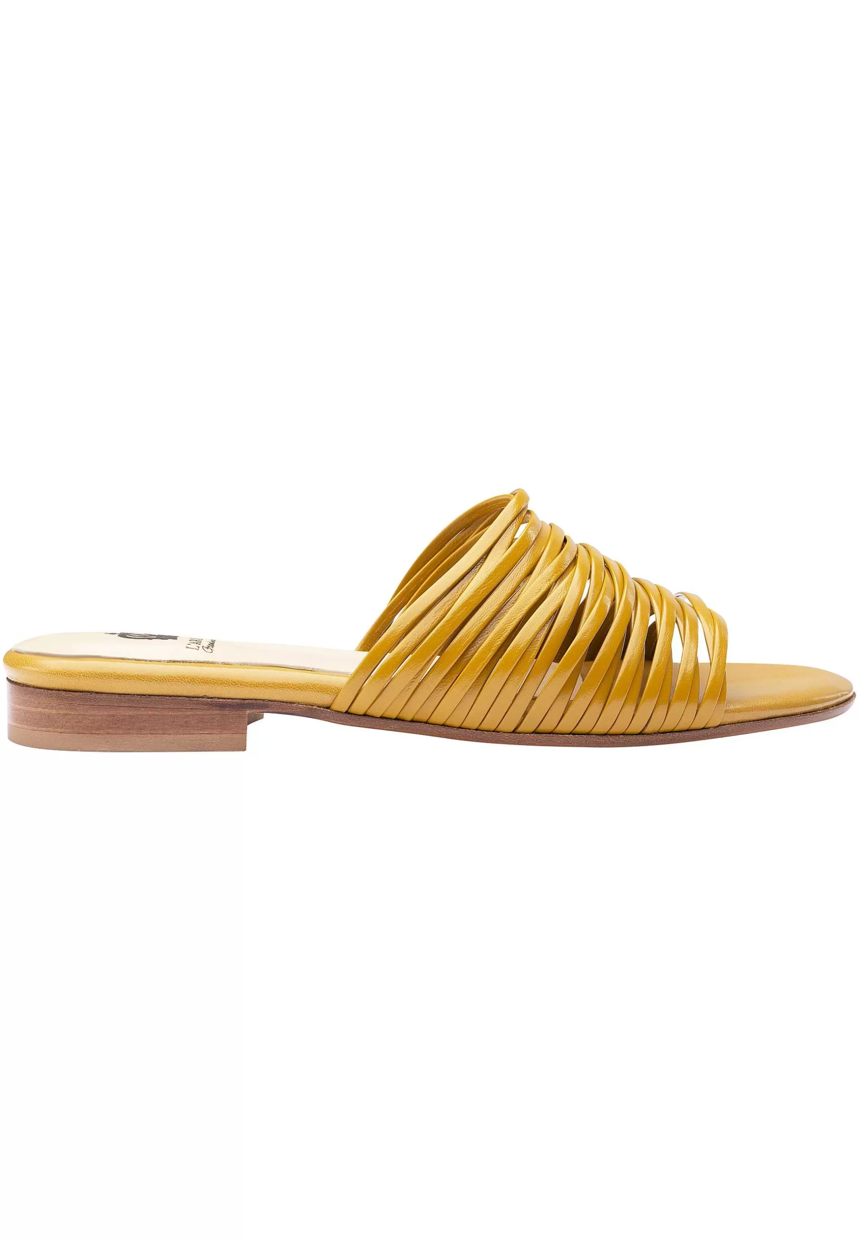 Sandai Bassi Donna In Pee Senape Con Tacco In Cuoio*L Discount