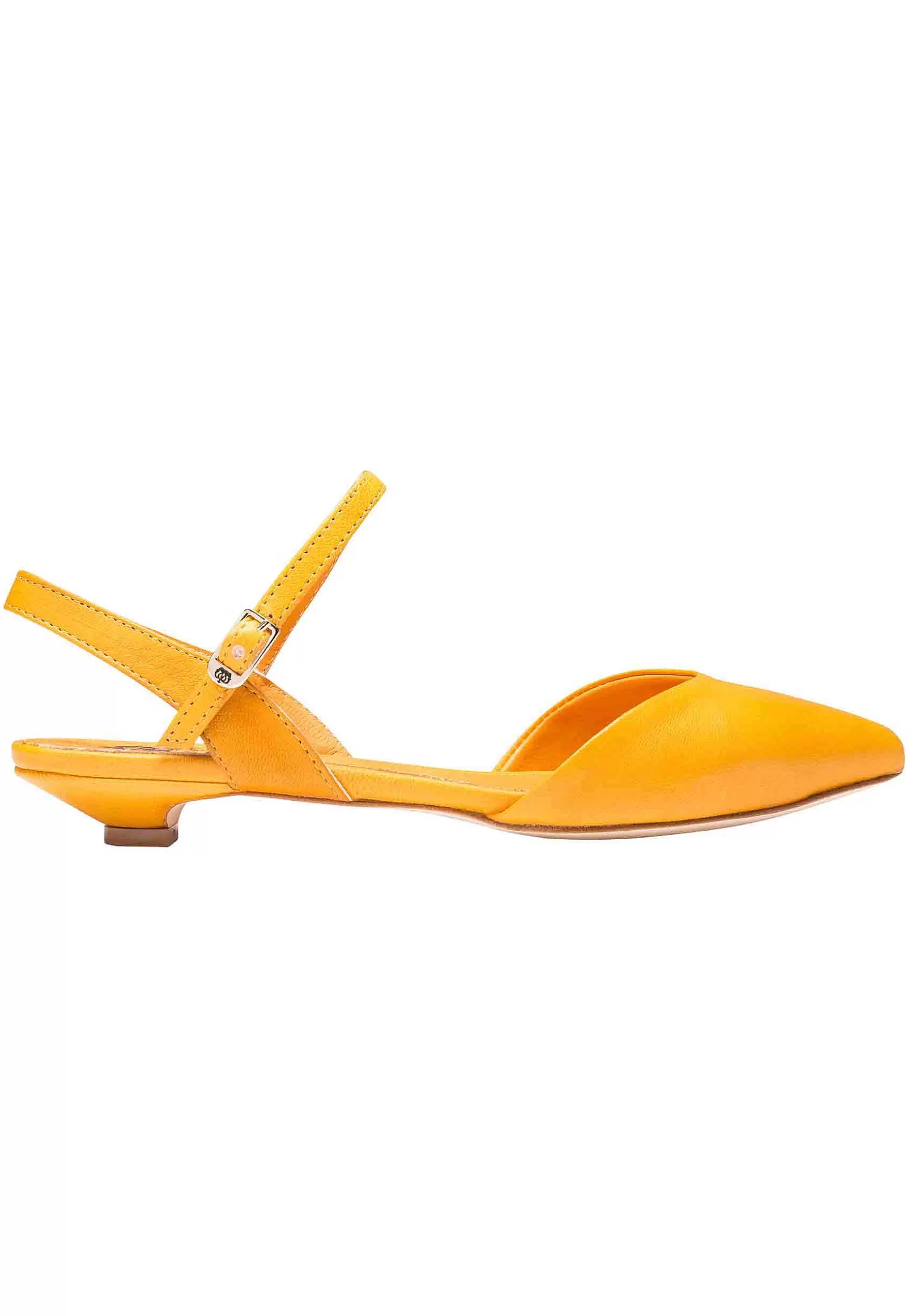 Sandai Bassi Donna In Pee Zafferano Punta Chiusa Con Cinturino Aa Cavigia*L Discount