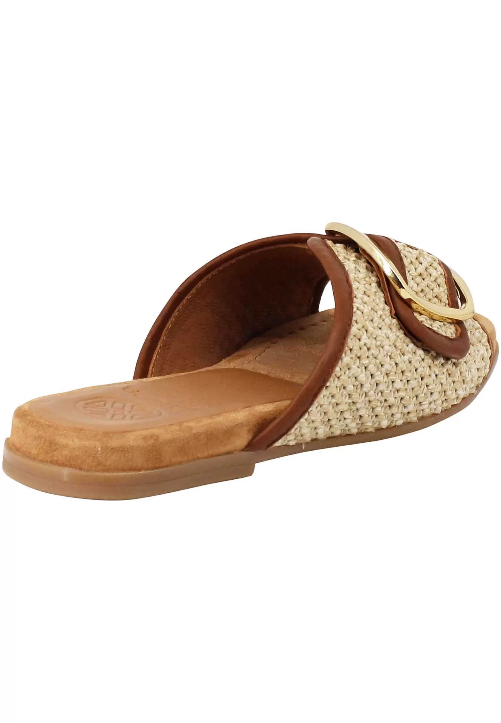 Sandali Bassi Donna In Tessuto Naturale Con Fibbia Oro*Unisa Sale