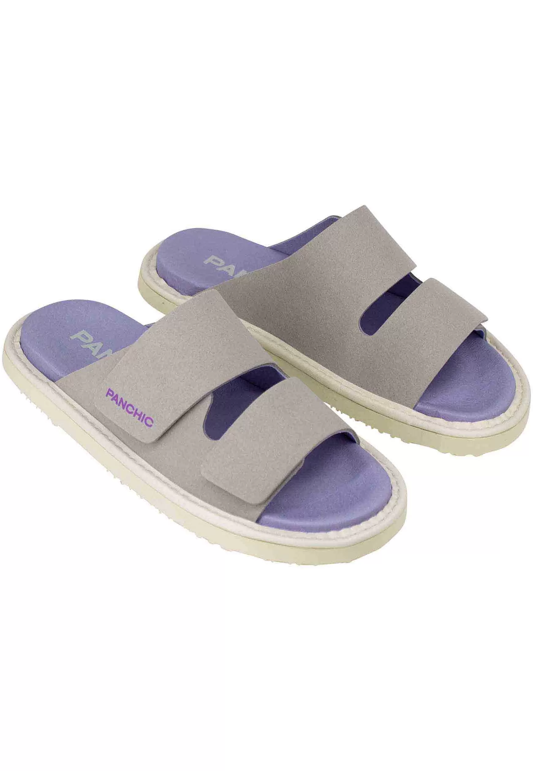 Sandali Donna A Doppia Fascia In Tessuto Grigio Fondo Gomma 0009V001*Panchic Clearance
