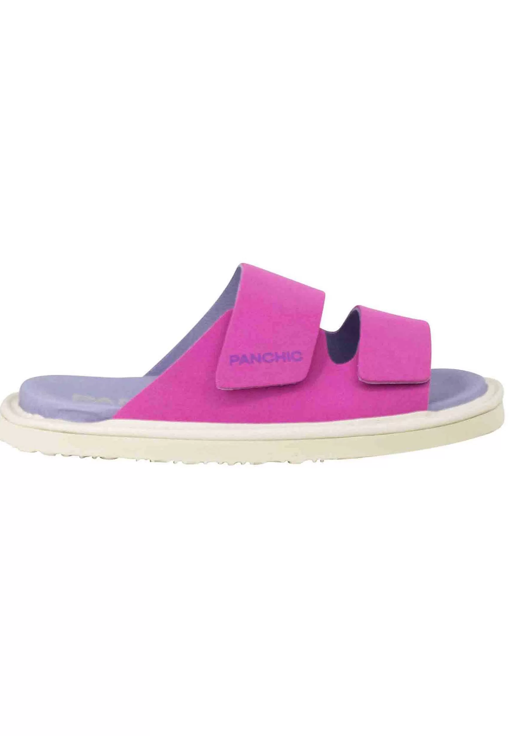 Sandali Donna A Doppia Fascia In Tessuto Rosa Fondo Gomma 0009G017*Panchic Best Sale