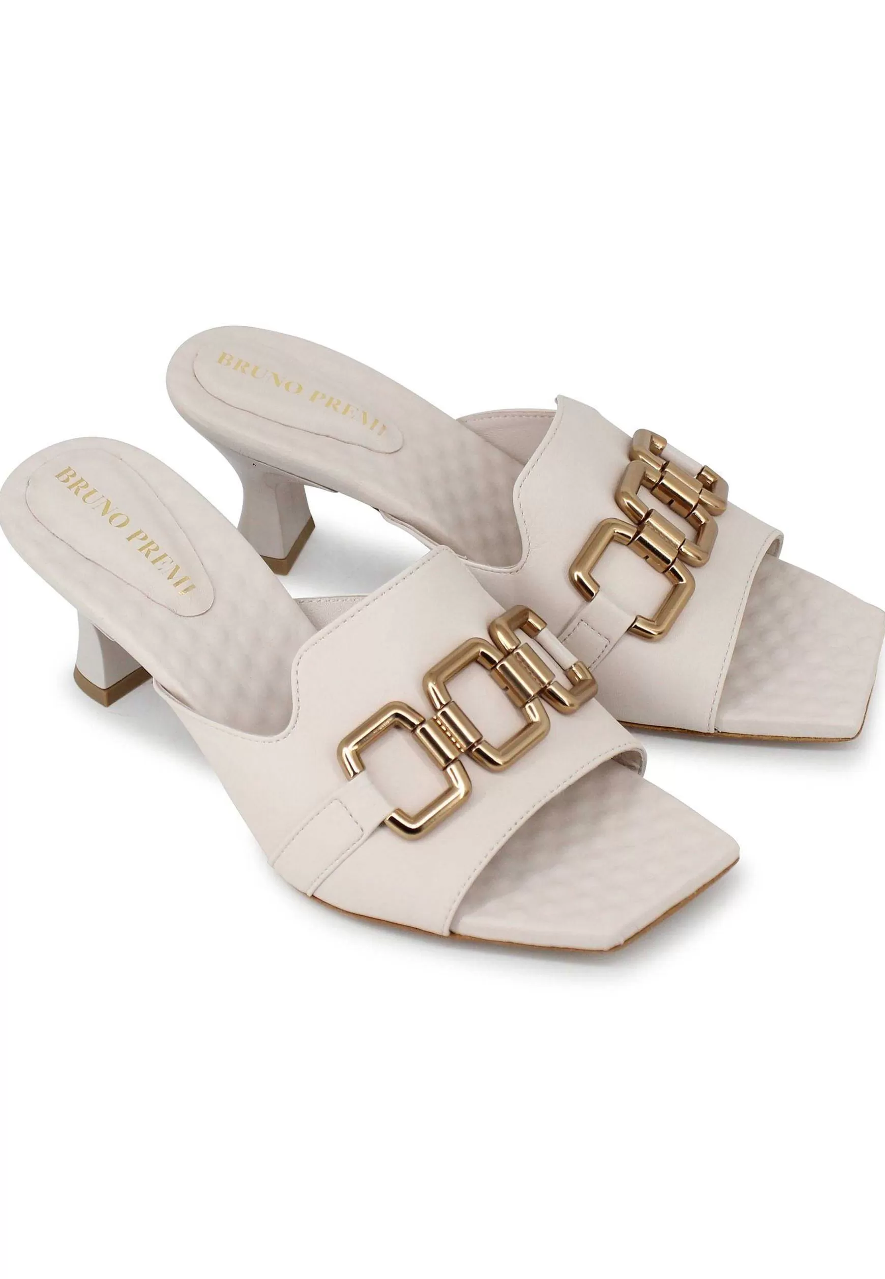 Sandali Donna Clet Gapo In Pelle Off White Con Morsetto*Bruno Premi Shop