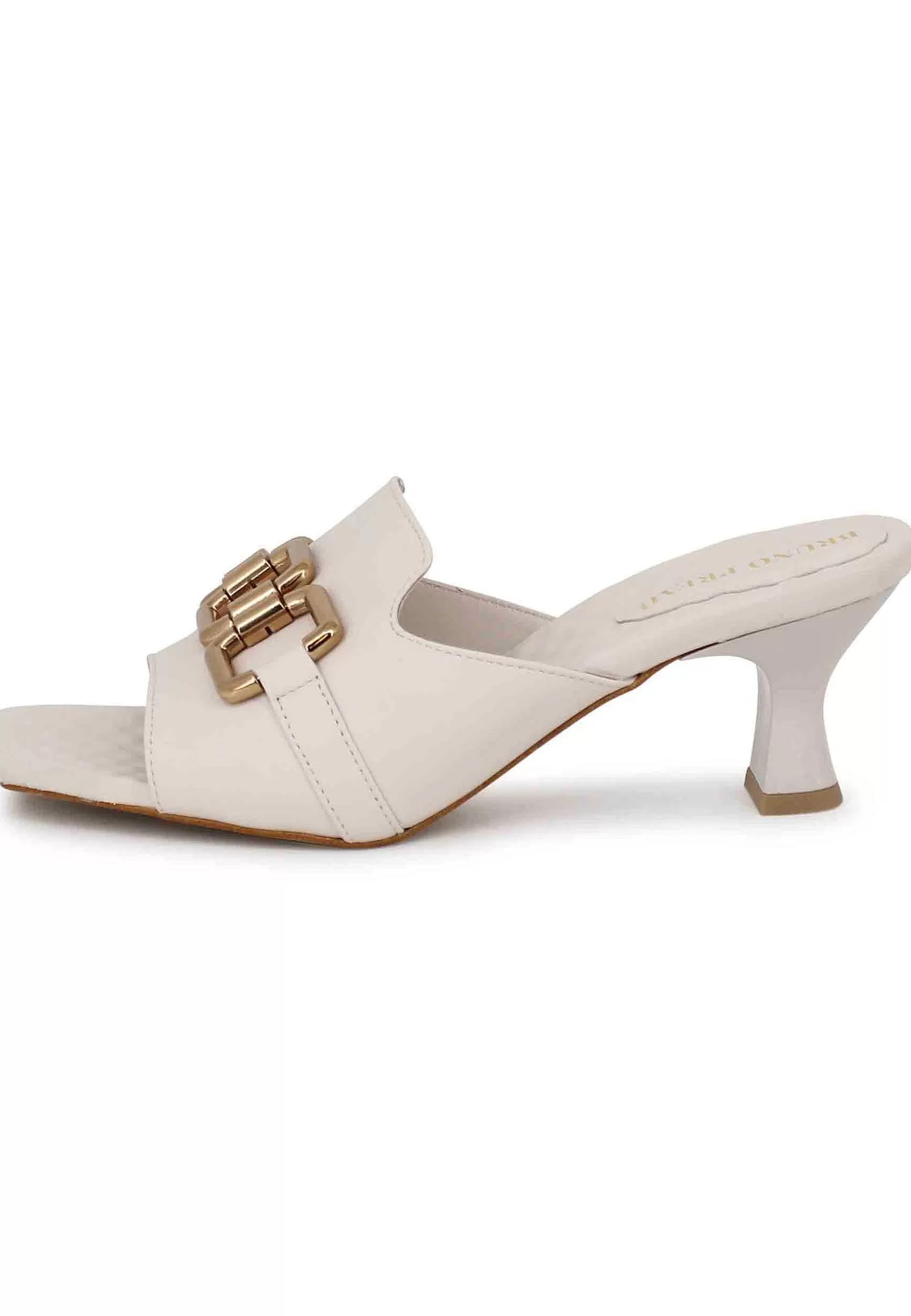 Sandali Donna Clet Gapo In Pelle Off White Con Morsetto*Bruno Premi Shop