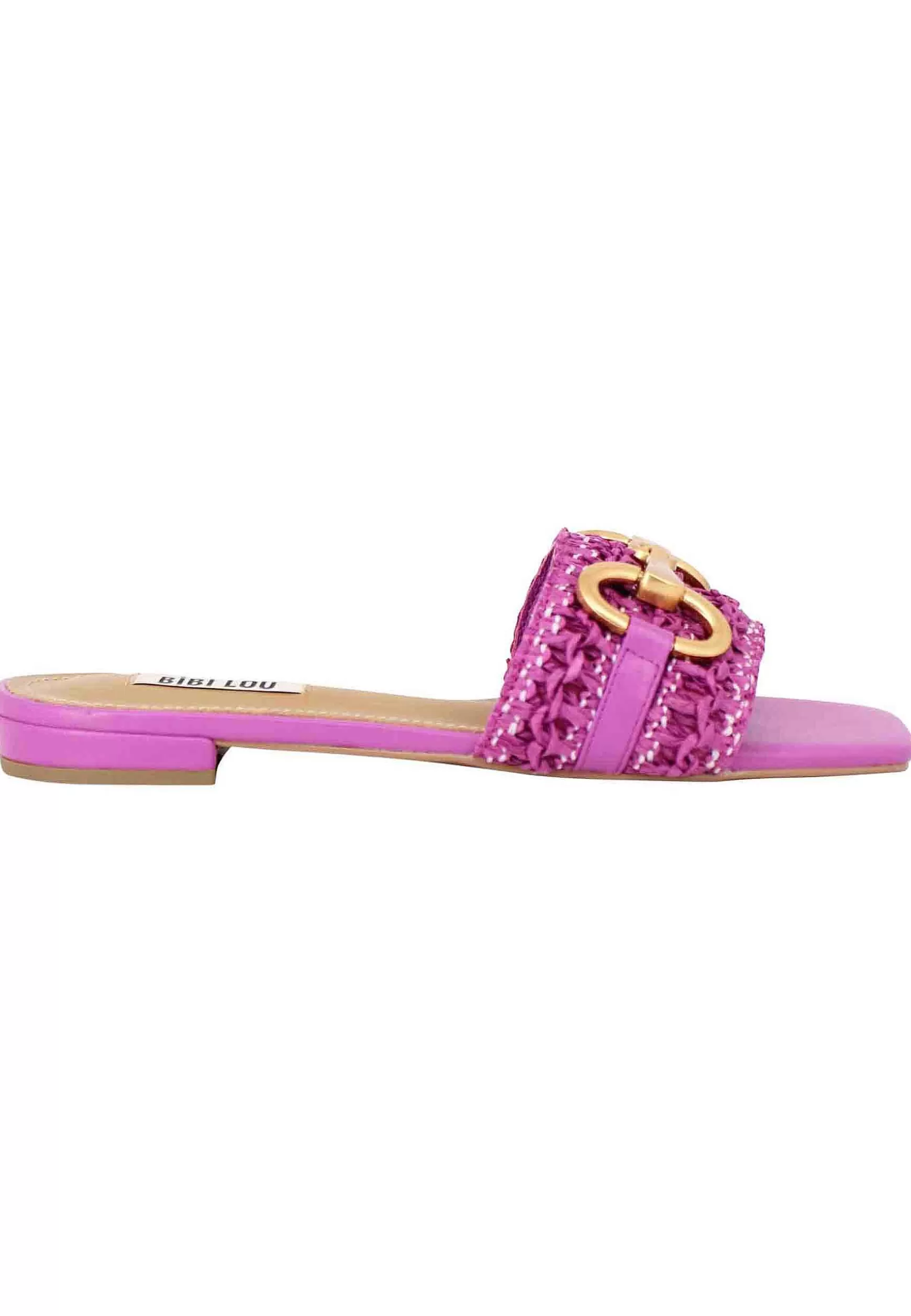 Sandali Donna Edna In Pelle Viola Con Morsetto E Tacco Basso*Bibi Lou Shop