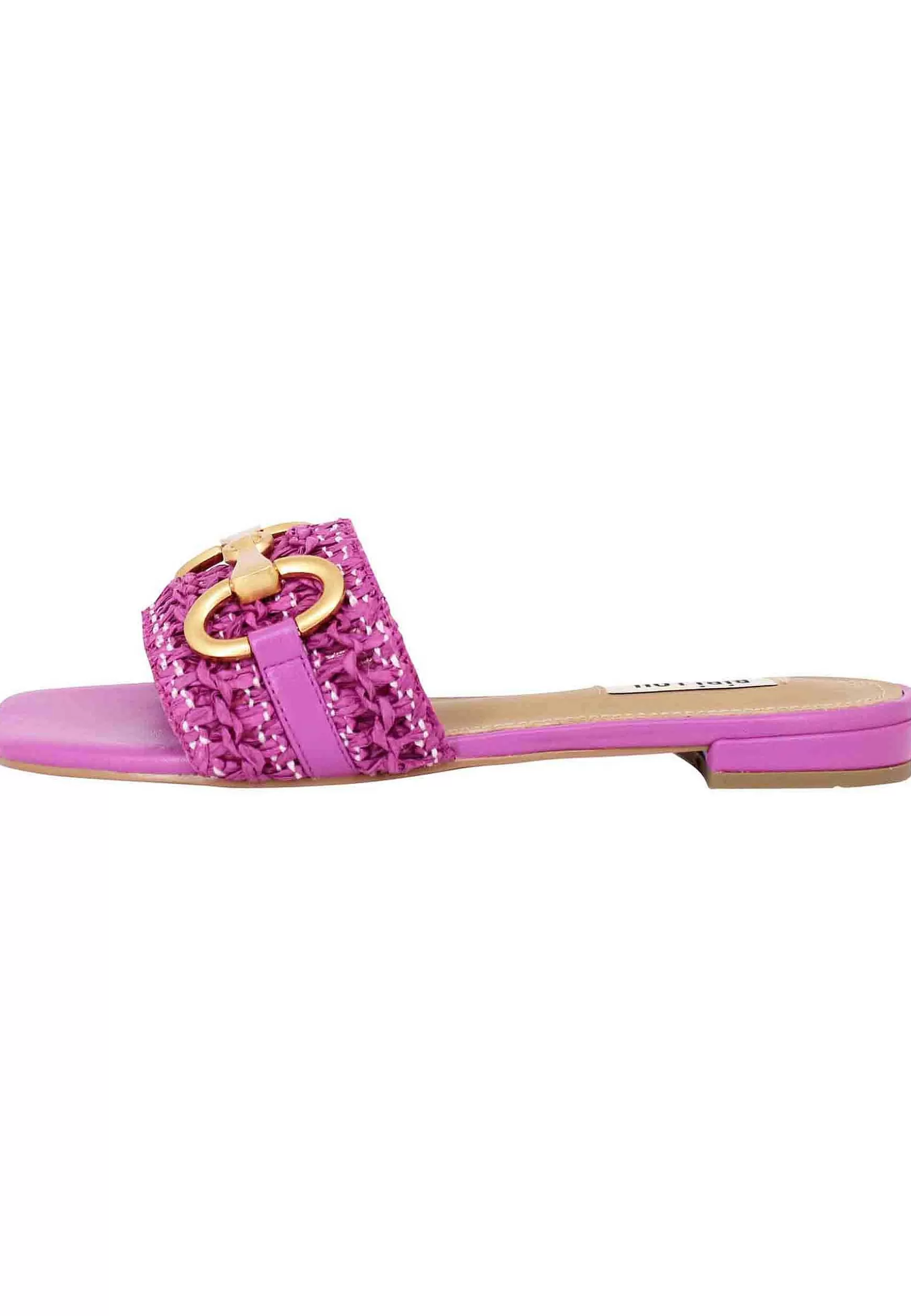 Sandali Donna Edna In Pelle Viola Con Morsetto E Tacco Basso*Bibi Lou Shop