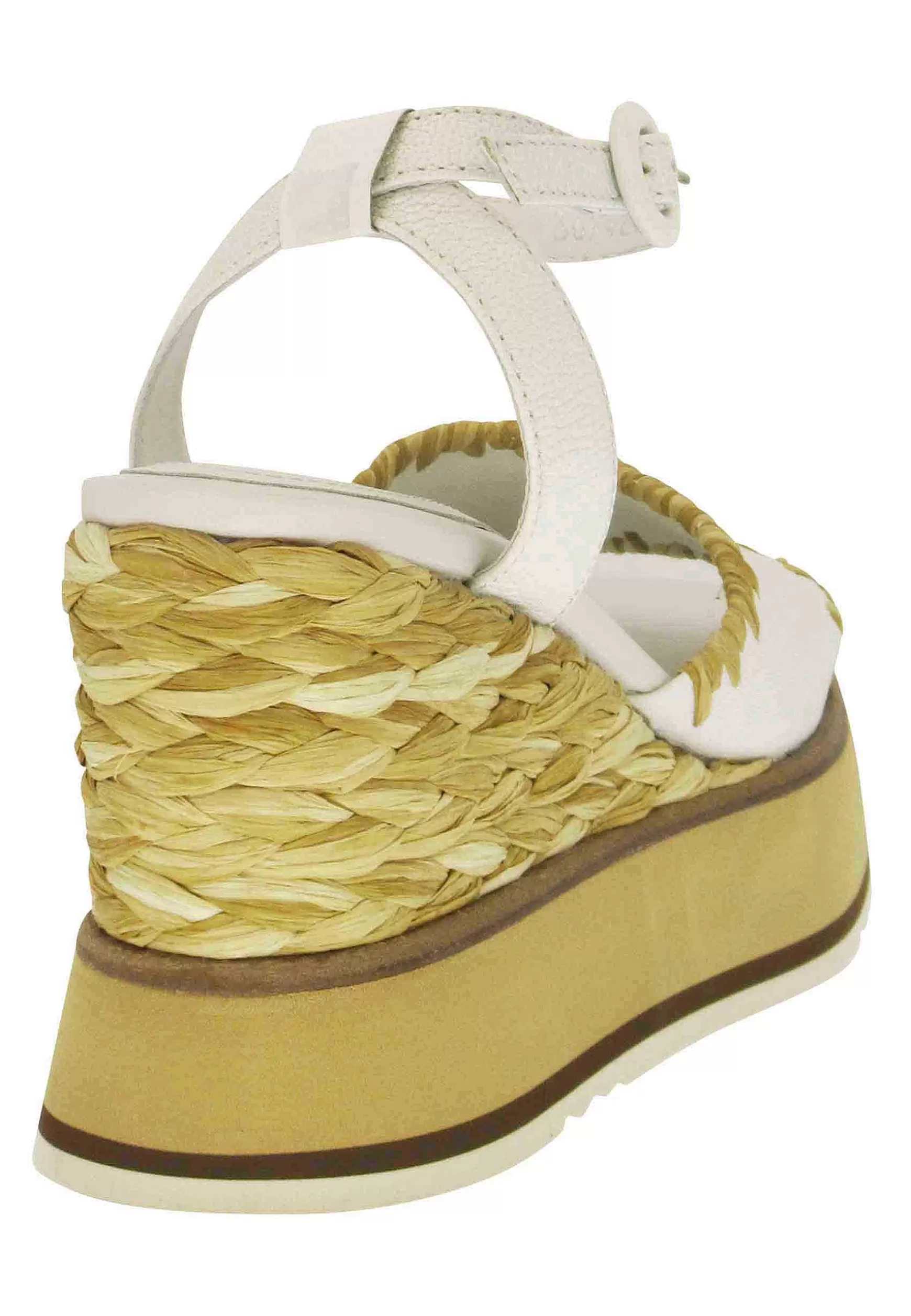 Sandali Donna Fara Shea In Pelle Bianca Con Zeppa Alta E Cinturino Alla Caviglia*Bruno Premi Best Sale