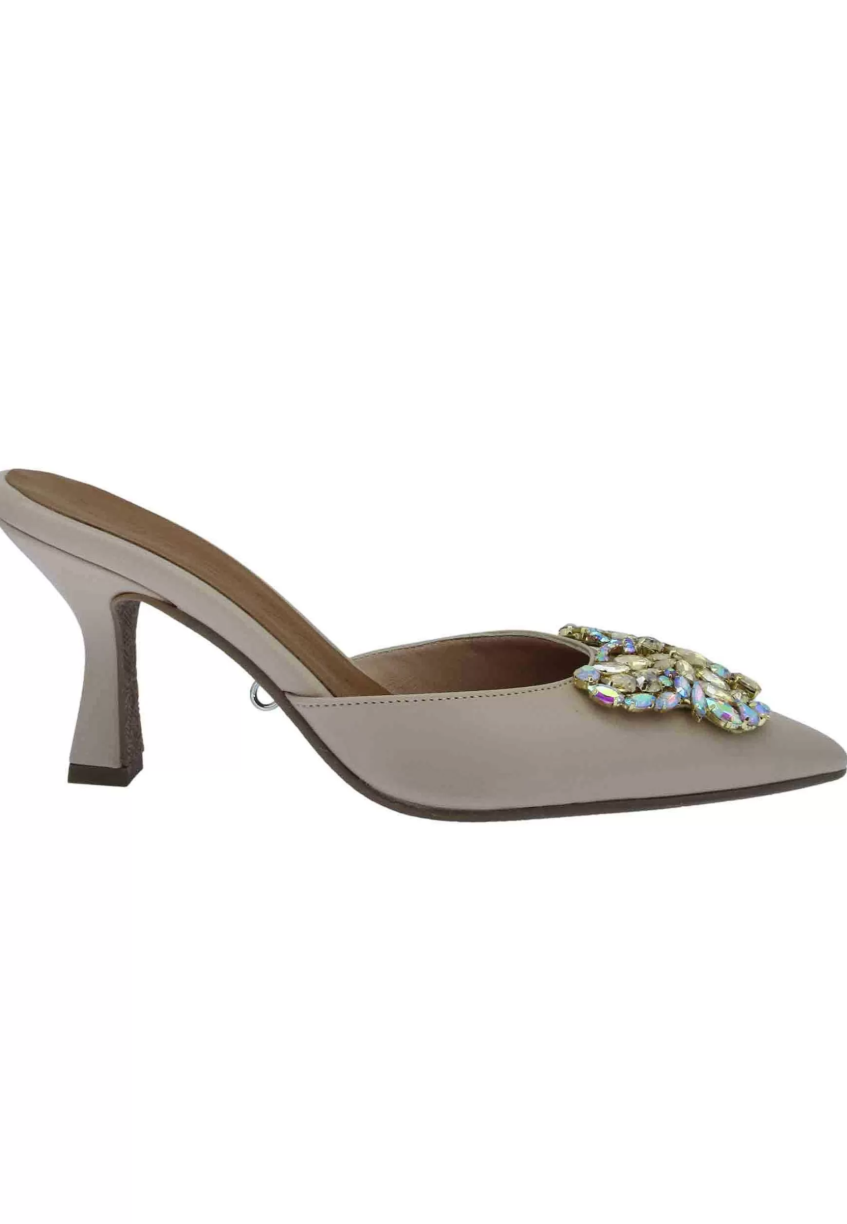 Sandali Donna Furie In Pelle Nude Con Gioiello Tacco Alto E Laccetti Alla Caviglia*Lorenzo Mari Shop