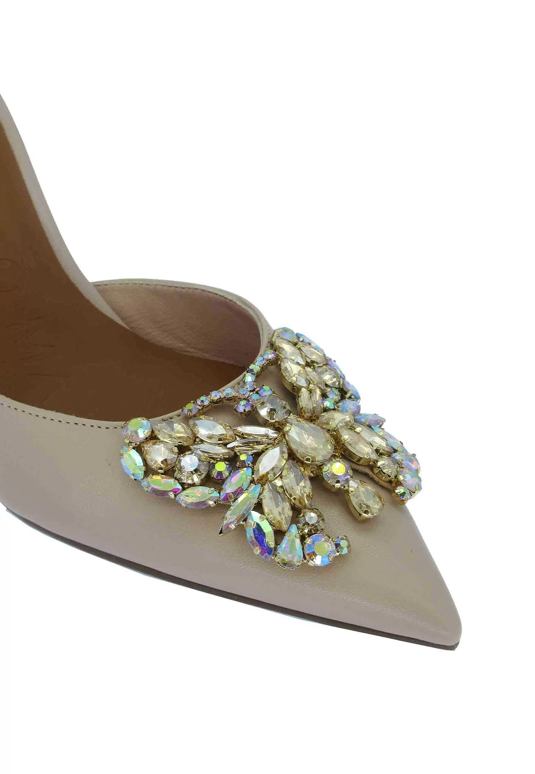 Sandali Donna Furie In Pelle Nude Con Gioiello Tacco Alto E Laccetti Alla Caviglia*Lorenzo Mari Shop