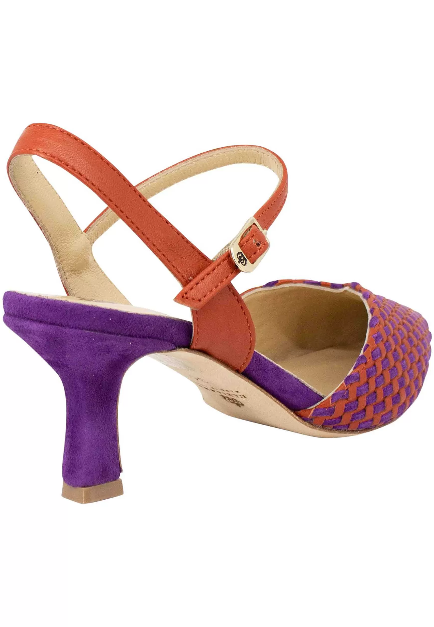 Sandai Donna In Camoscio E Pee Bicoore Cuoio E Vioa Con Cinturino Aa Cavigia*L Cheap