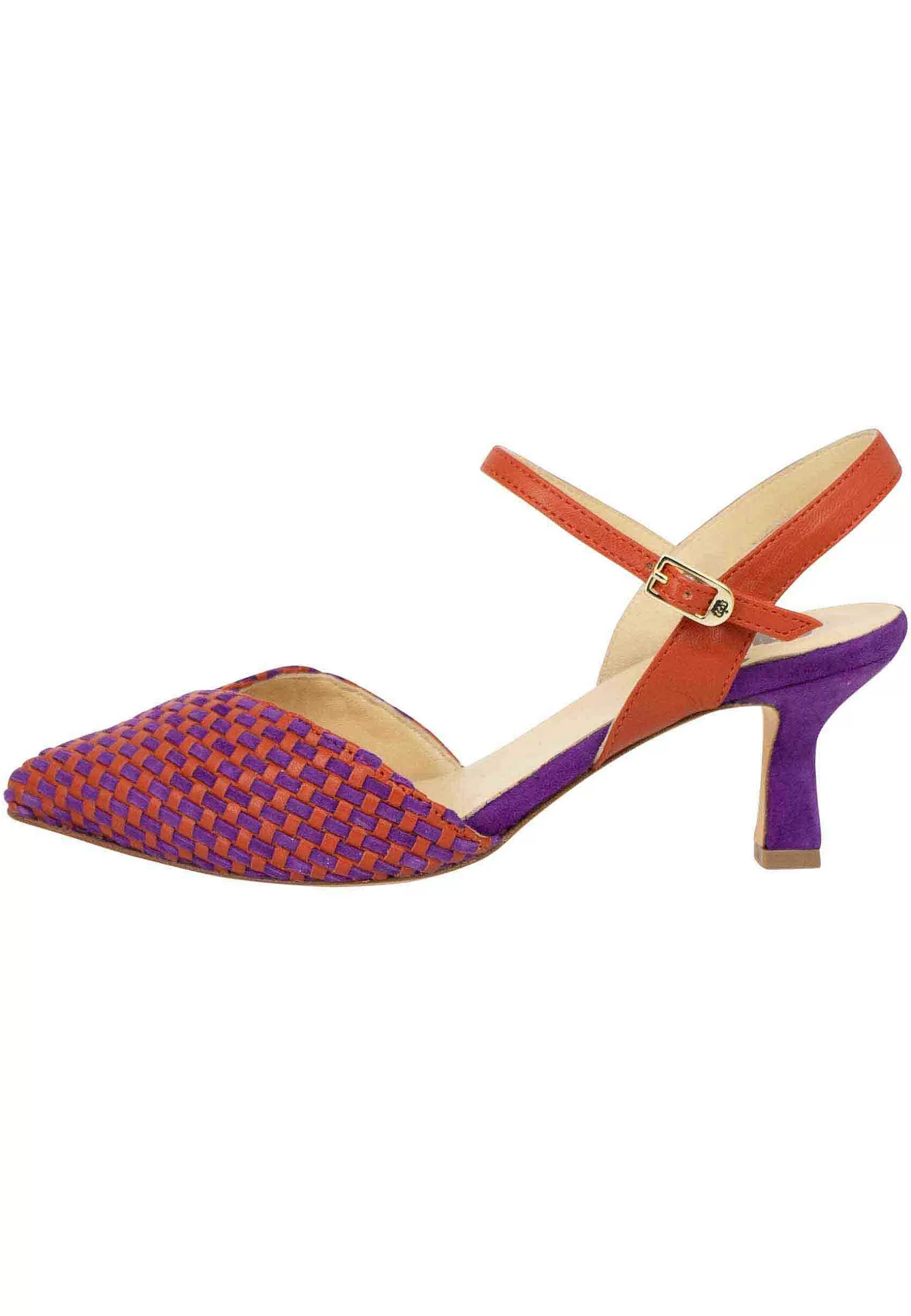 Sandai Donna In Camoscio E Pee Bicoore Cuoio E Vioa Con Cinturino Aa Cavigia*L Cheap