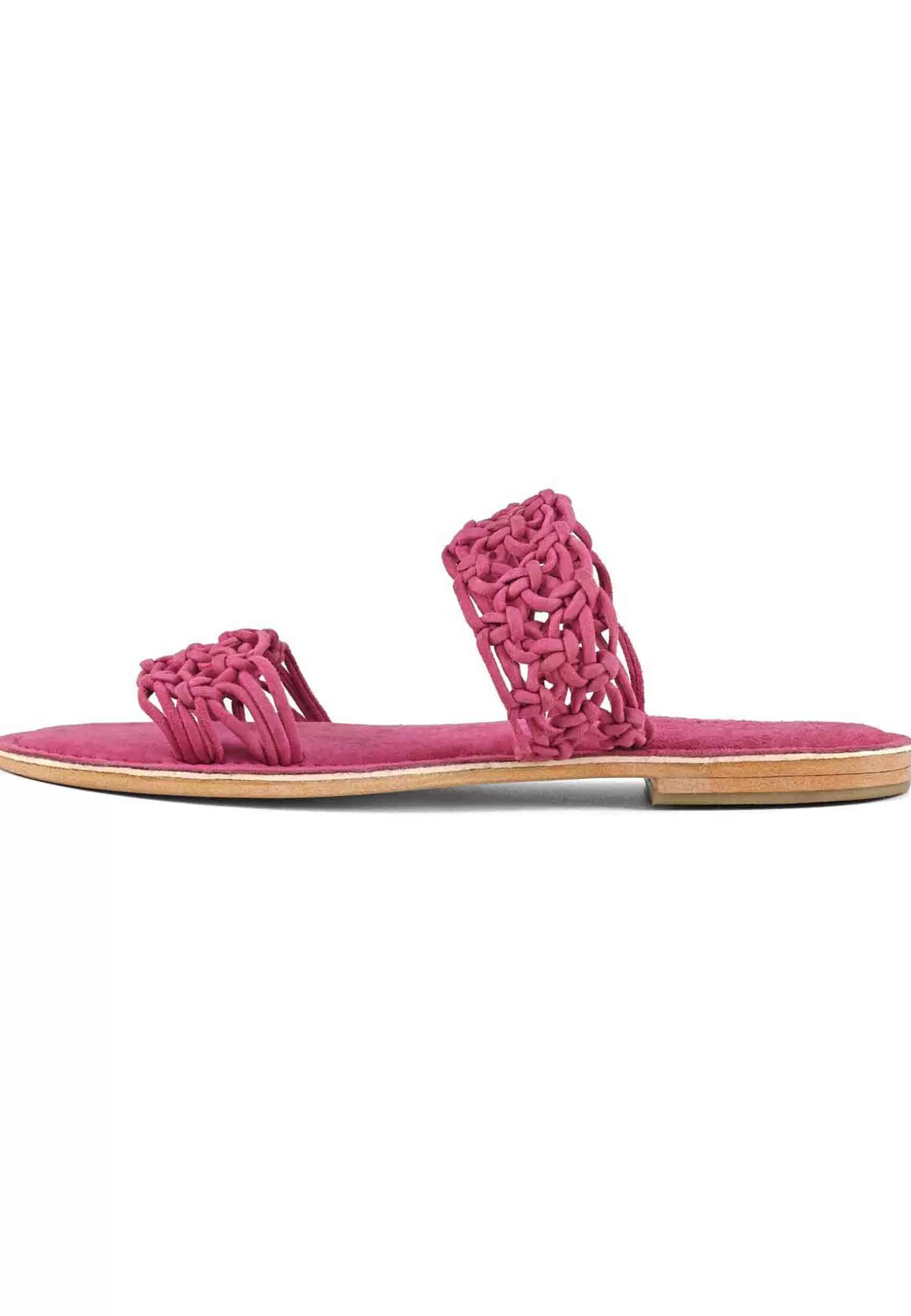Sandali Donna In Camoscio Fuxia A Doppia Fascia Con Nodi*Coral Blue Cheap