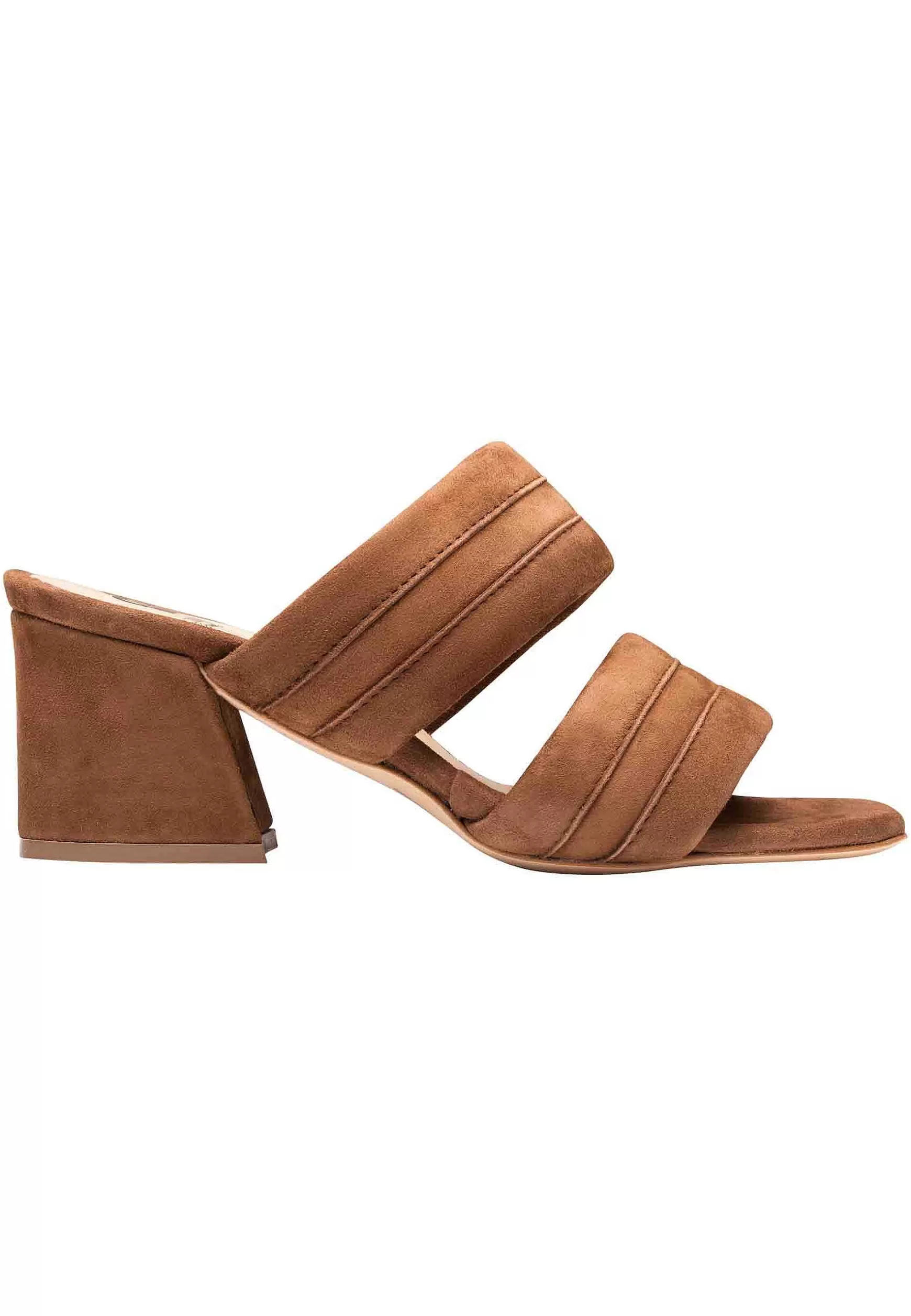 Sandai Donna In Camoscio Marrone A Doppia Fascia E Tacco Medio*L Shop