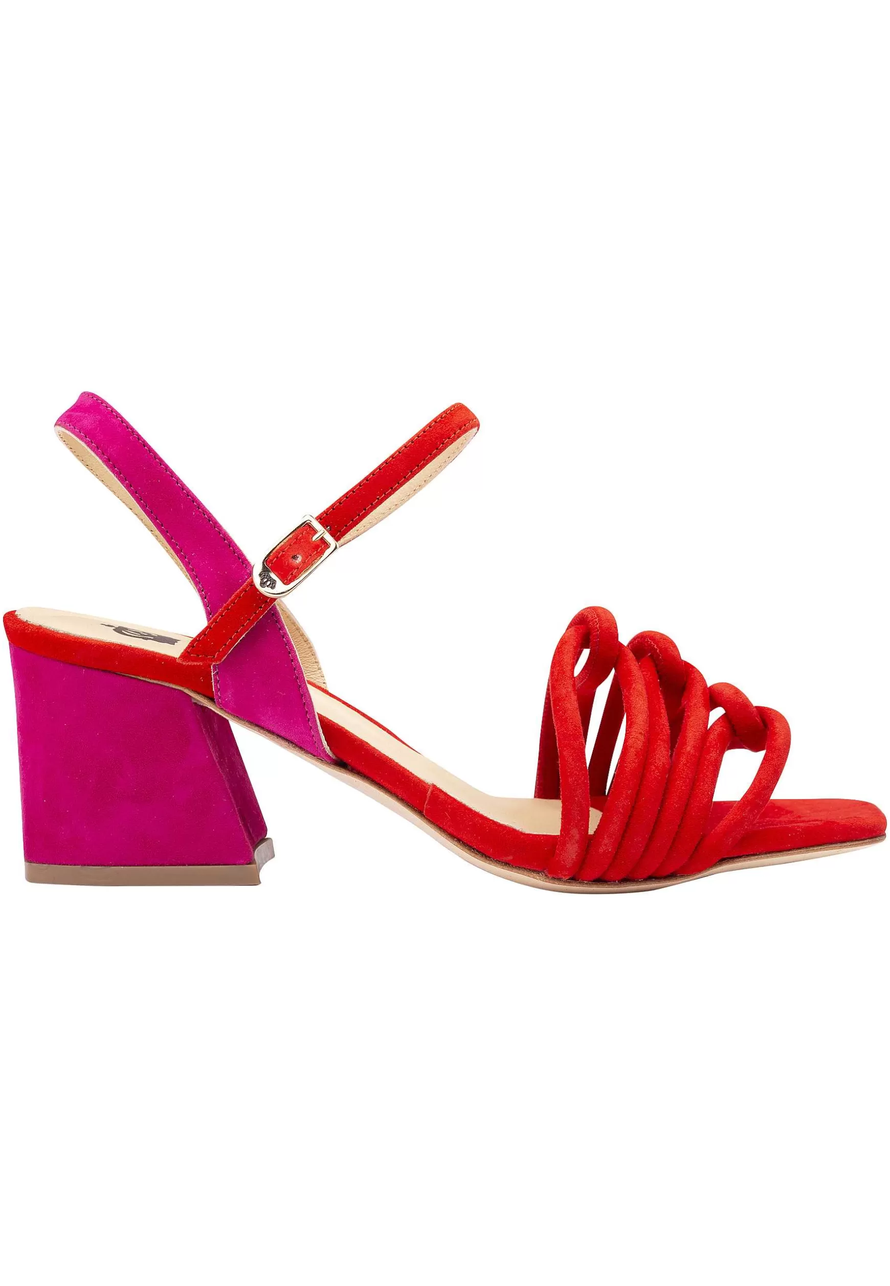 Sandai Donna In Camosico Rosso E Fuxia Con Cinturino Aa Cavigia E Suoa In Cuoio*L Clearance