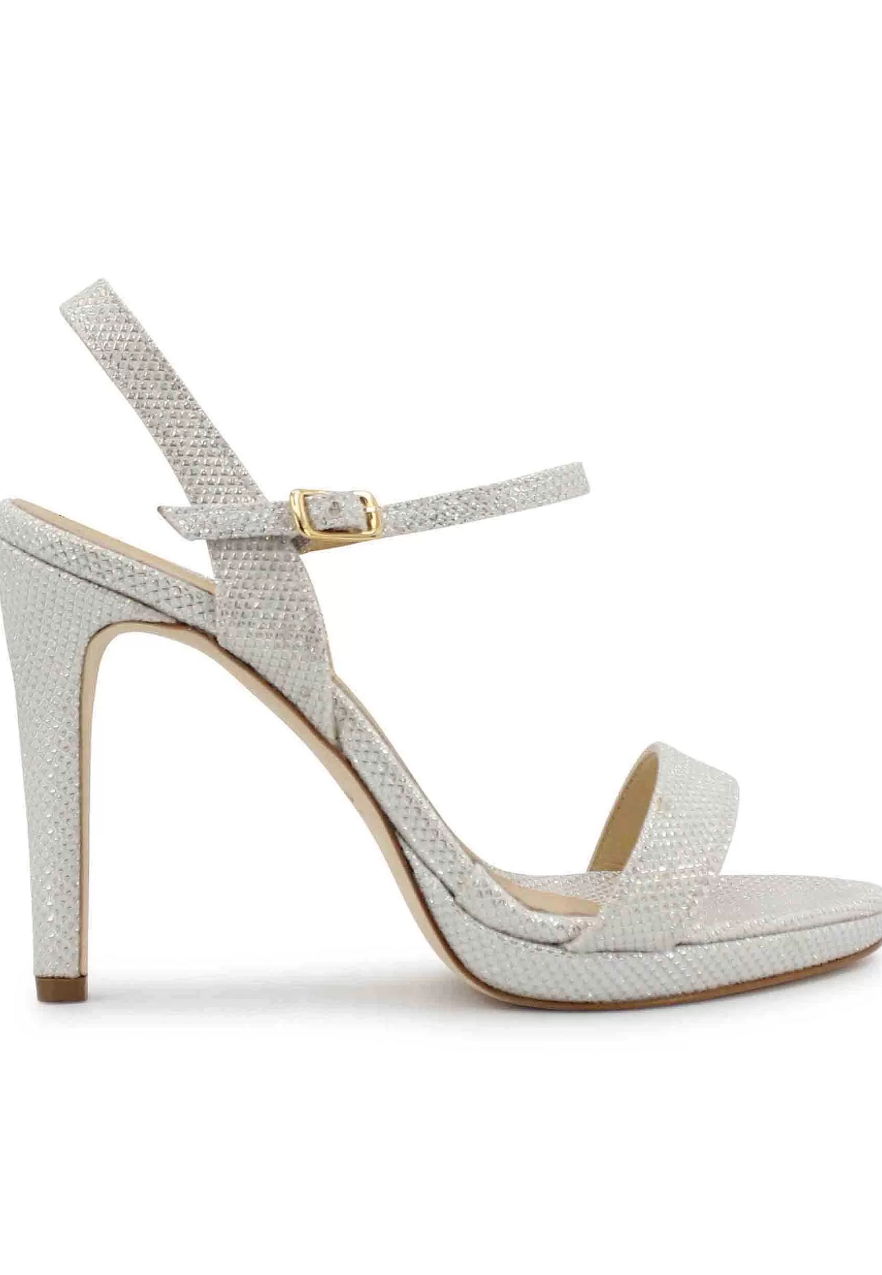 Sandai Donna In Gitter Bianco Con Tacco Ato E Cinturino Aa Cavigia*L Hot