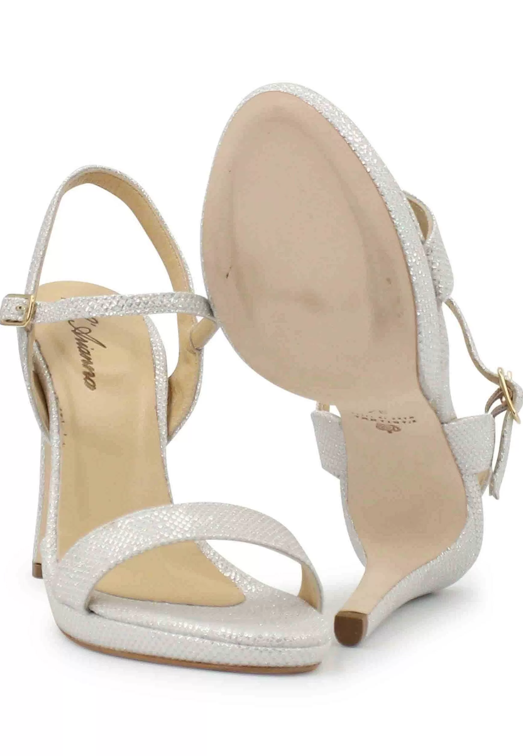 Sandai Donna In Gitter Bianco Con Tacco Ato E Cinturino Aa Cavigia*L Hot