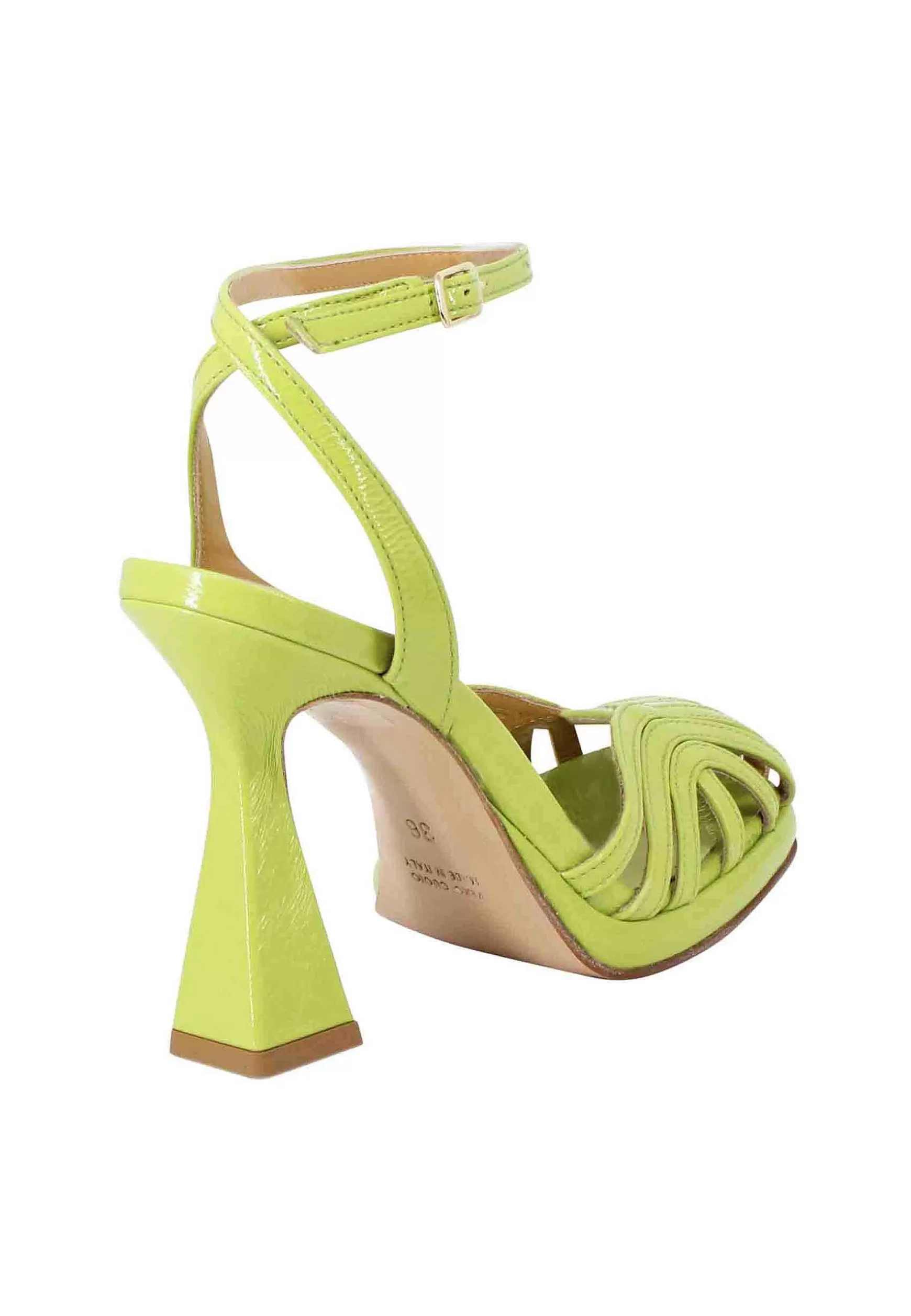 Sandali Donna In Naplack Verde Acido Con Cinturino Alla Caviglia Tacco Alto E Plateau** Store